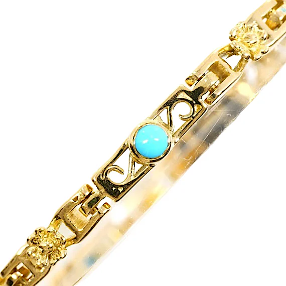 Unbranded 18K Yellow Gold Turquoise Bracelet RN0001262 Unbranded 18K Yellow Gold Turquoise Bracelet RN0001262