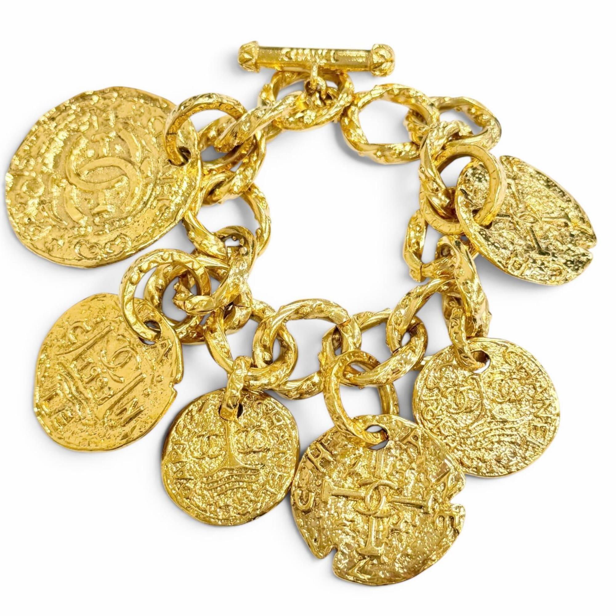 Chanel 93A Coco Mark Medal Chain Bracelet RN0001322