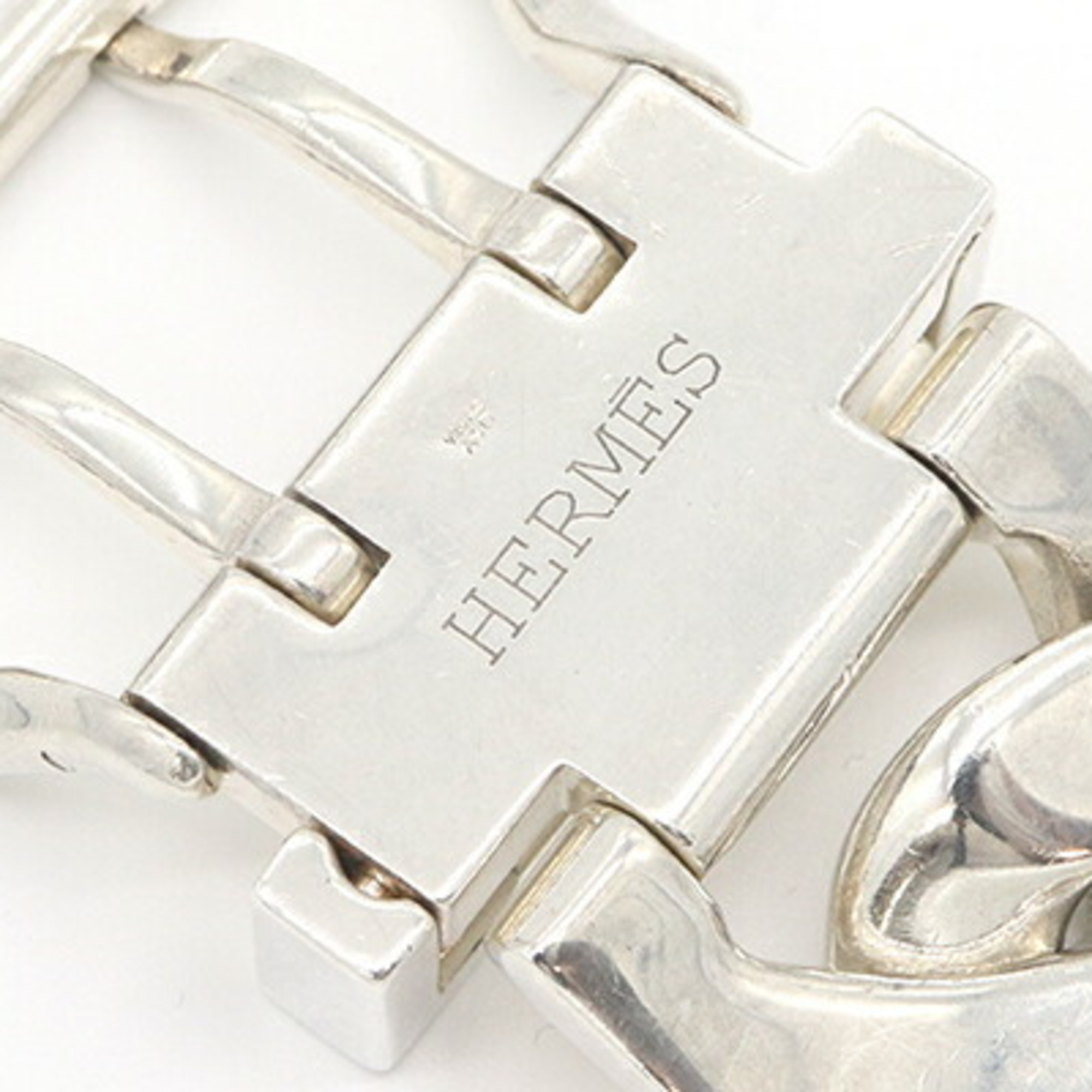 Hermès Boucles Sellier TGM SV Sterling Silver 925 Ba RN0001371