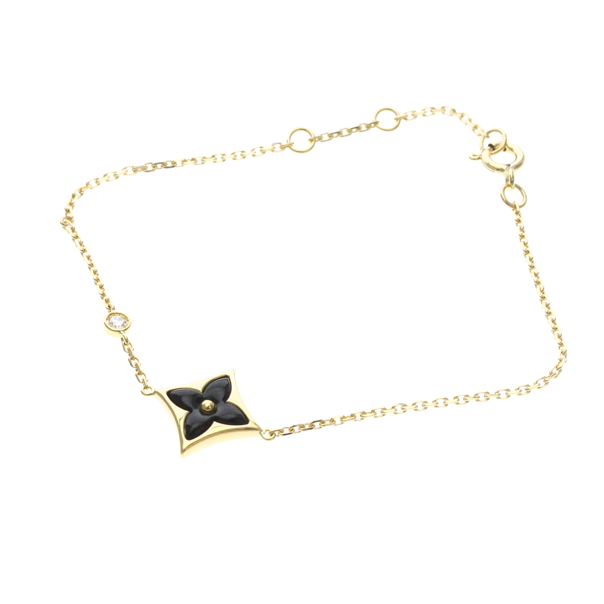Louis Vuitton Brassle Star Blossom Onyx 1P Diamond Bracelet RN0001463