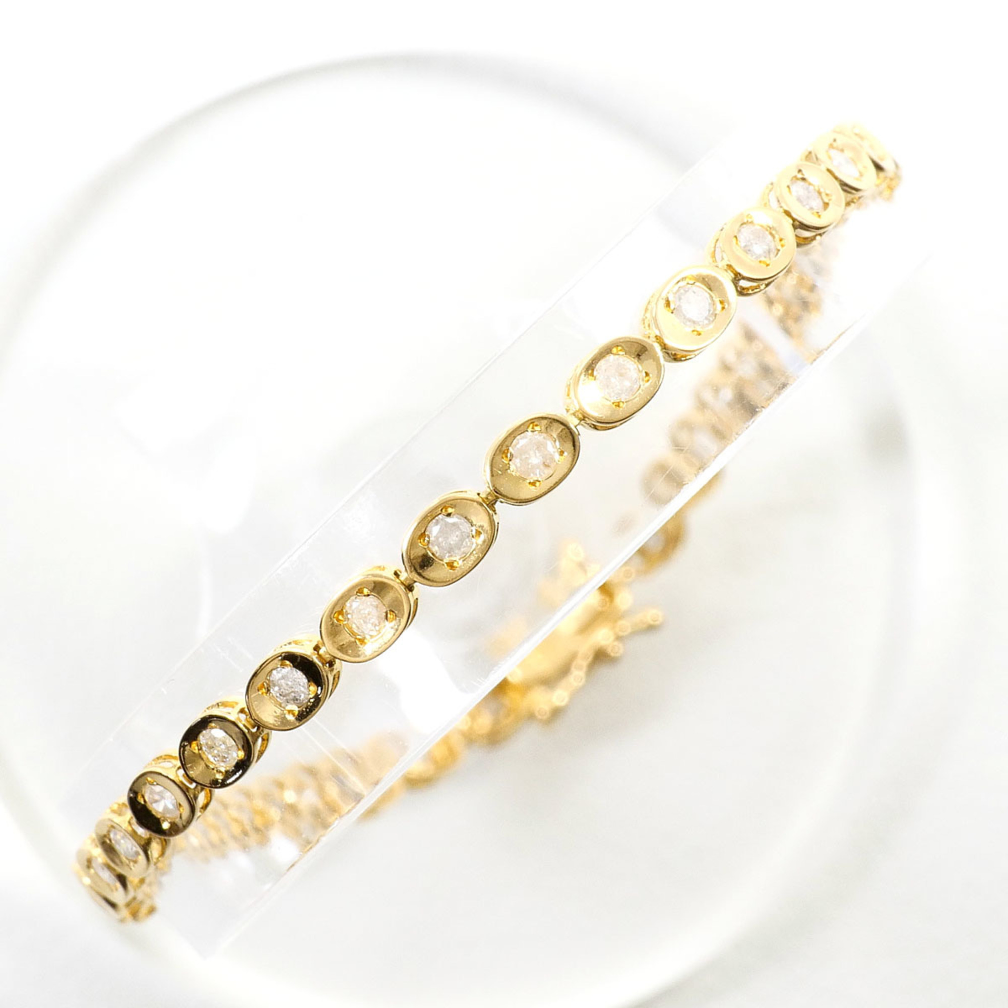 Unbranded 18K Yellow Gold 1.00ct Diamond Bracelet RN0001495