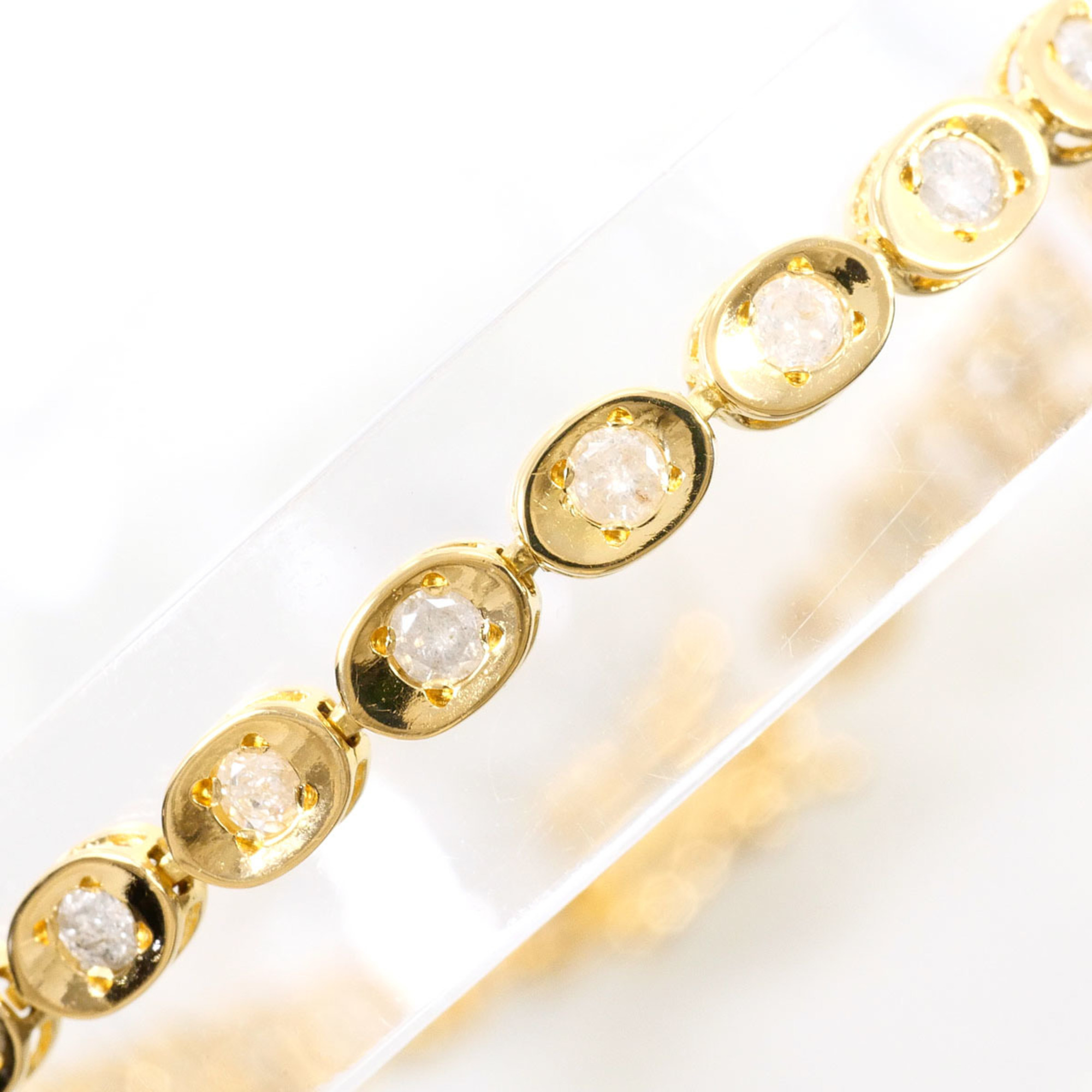 Unbranded 18K Yellow Gold 1.00ct Diamond Bracelet RN0001495