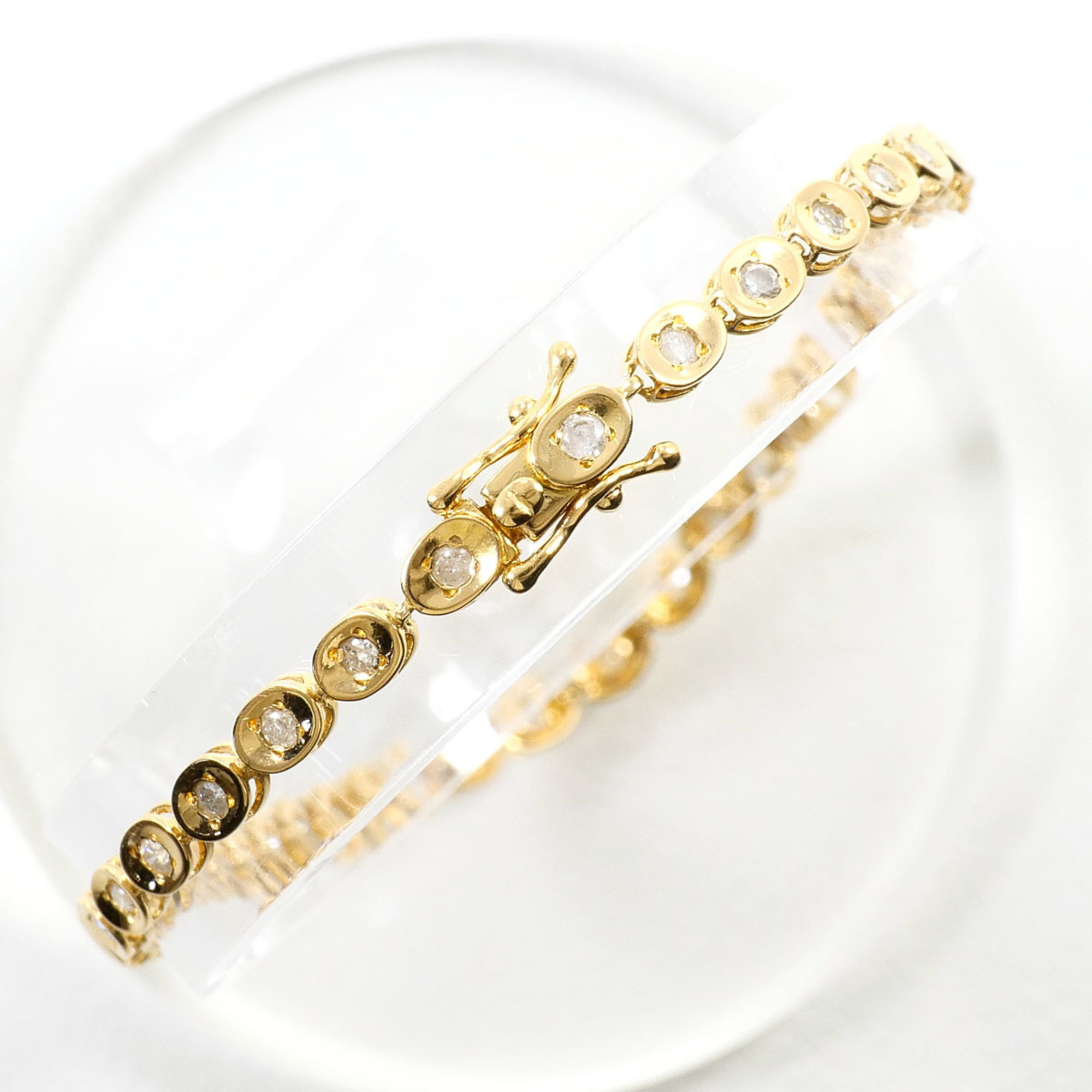 Unbranded 18K Yellow Gold 1.00ct Diamond Bracelet RN0001495