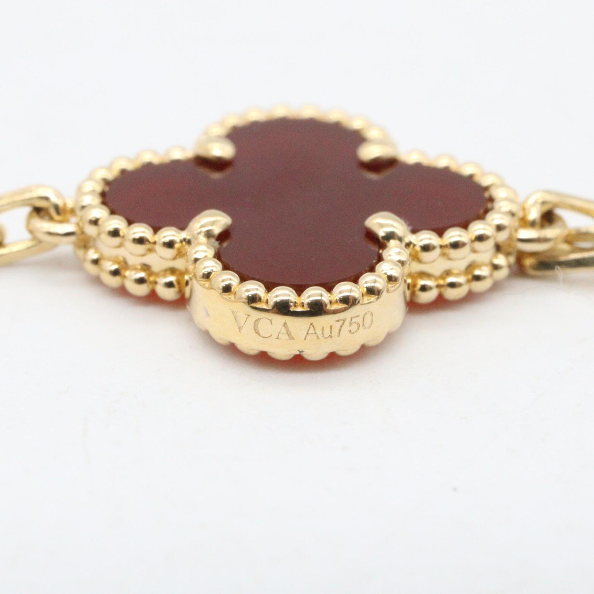Van Cleef & Arpels Vintage Alhambra 5-Motif Carnelian Bracelet RN0001725