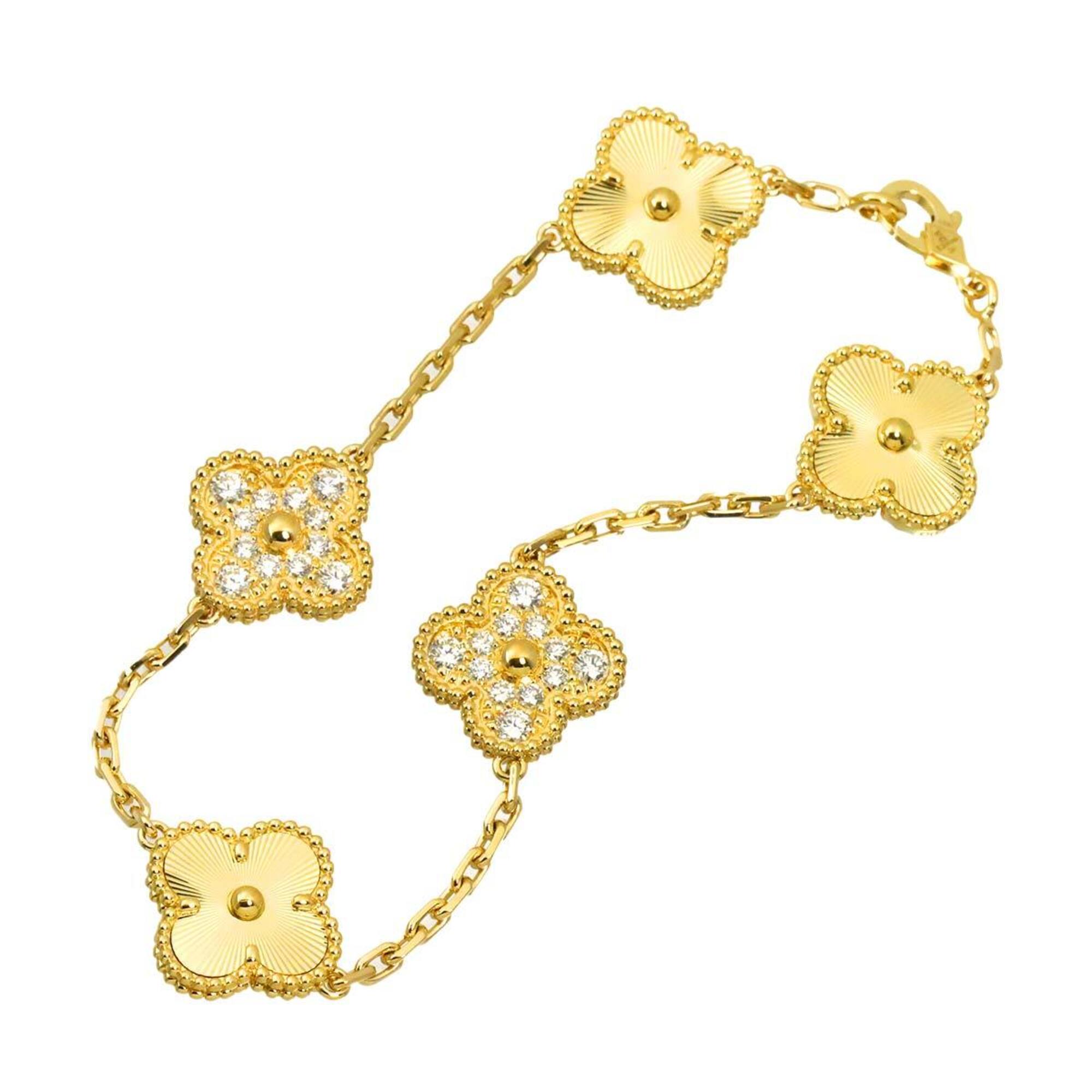 Van Cleef & Arpels Alhambra Guilloché Diamond Bracelet RN0001796