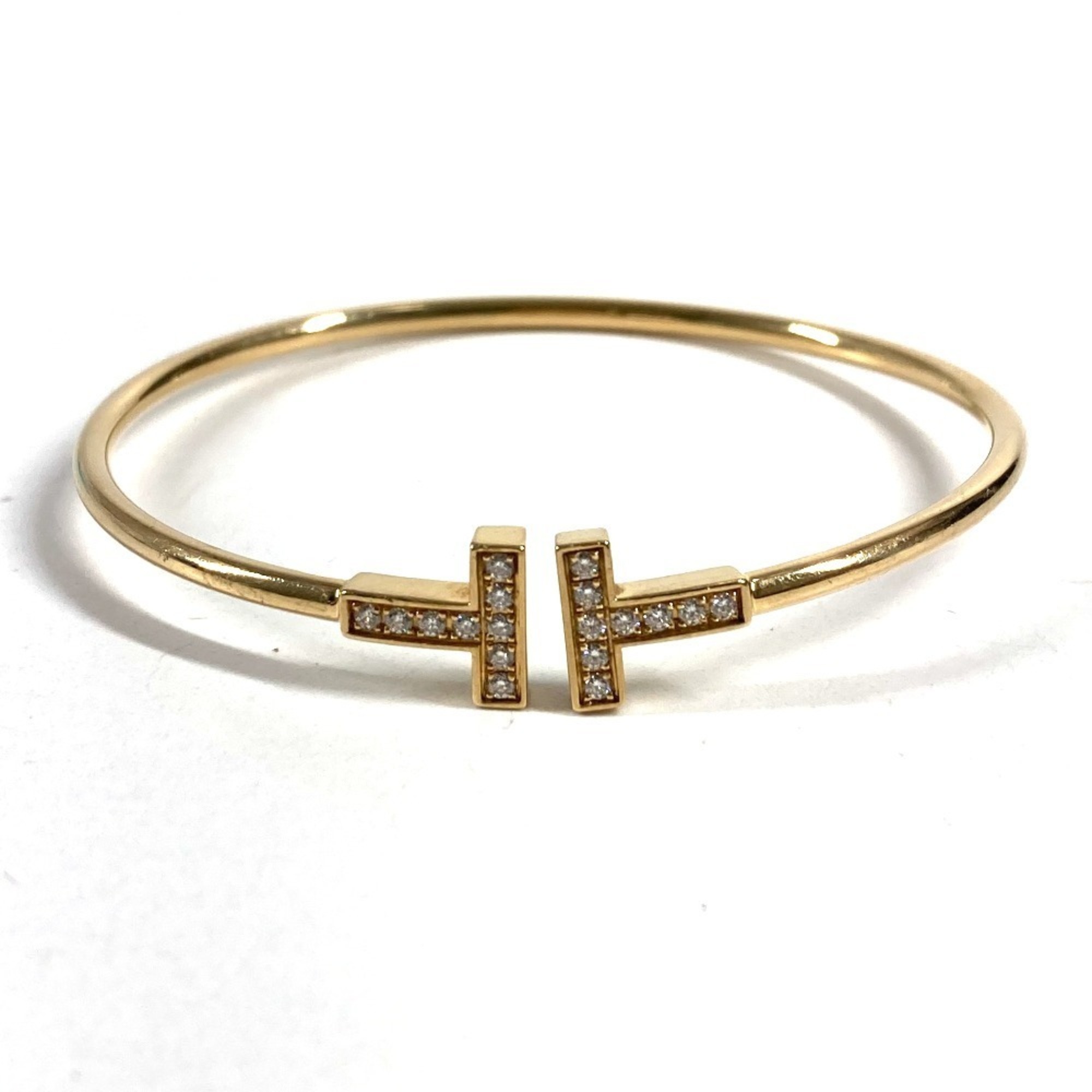Tiffany Tiffany & Co. 18K Gold Diamond T-Wire Bracele RN0001886