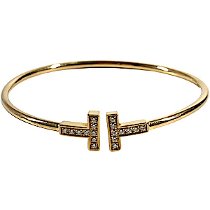 Tiffany Tiffany & Co. 18K Gold Diamond T-Wire Bracele RN0001886 Tiffany Tiffany & Co. 18K Gold Diamond T-Wire Bracele RN0001886