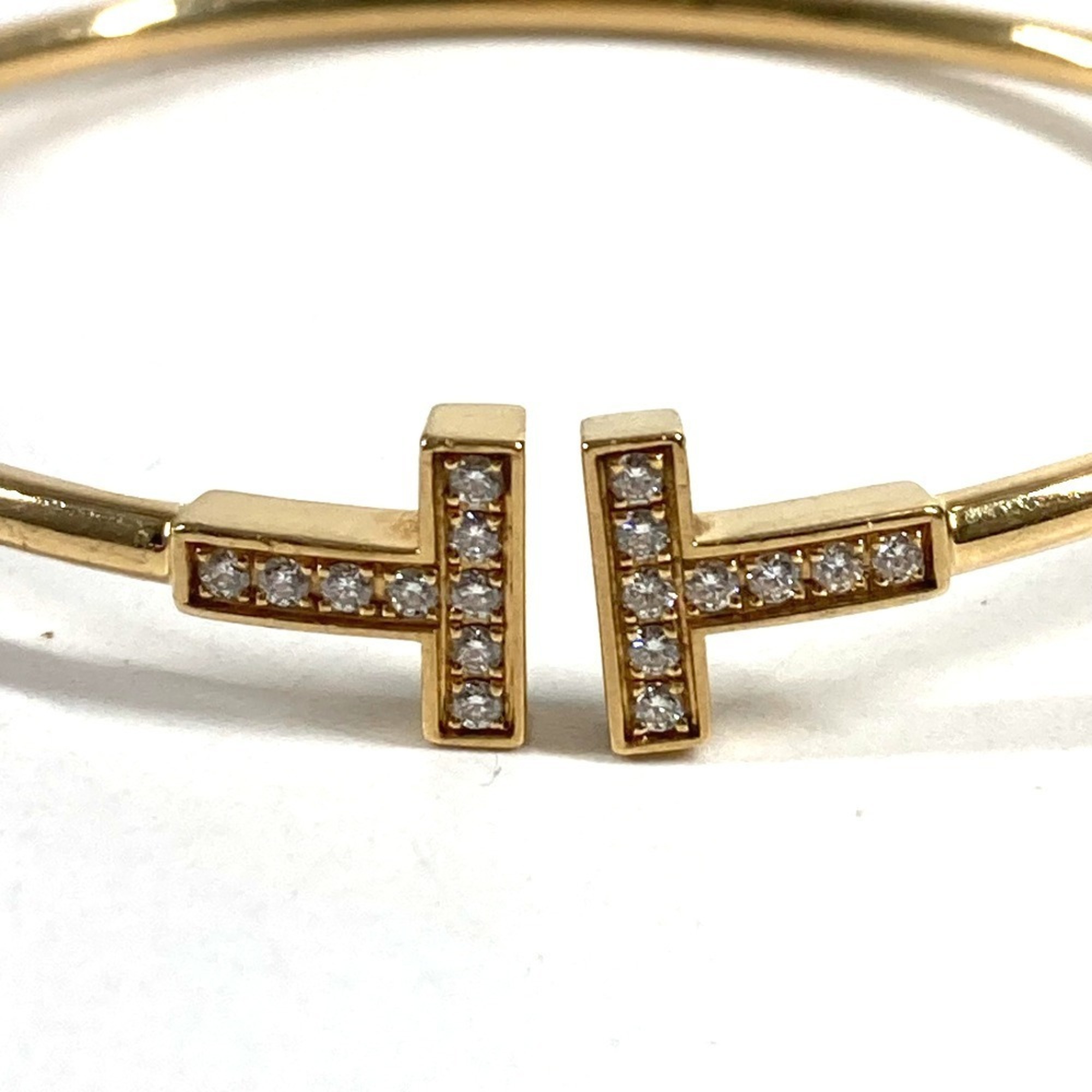 Tiffany Tiffany & Co. 18K Gold Diamond T-Wire Bracele RN0001886