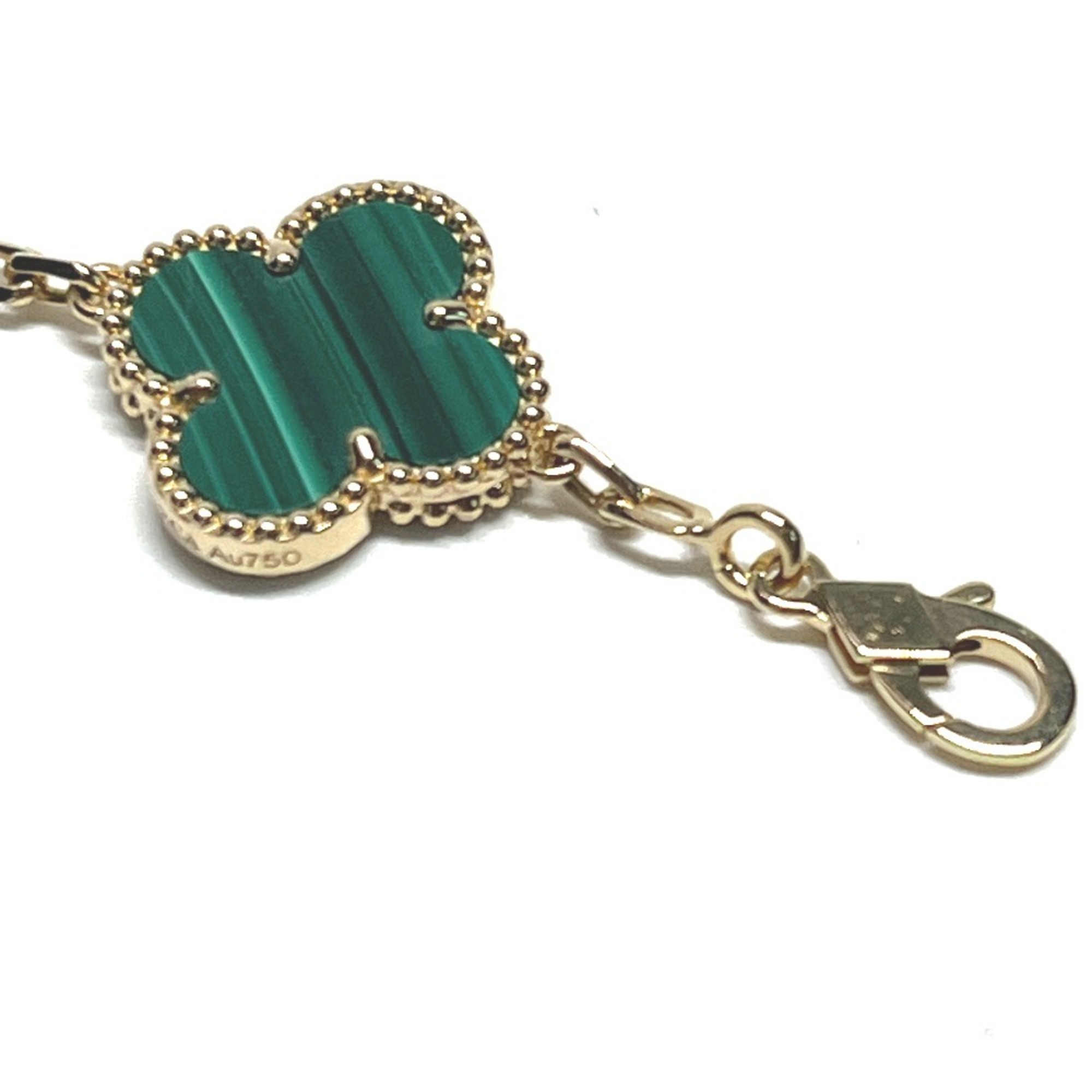 Van Cleef & Arpels Vintage Alhambra Malachite Diamond Bracelet RN0002032