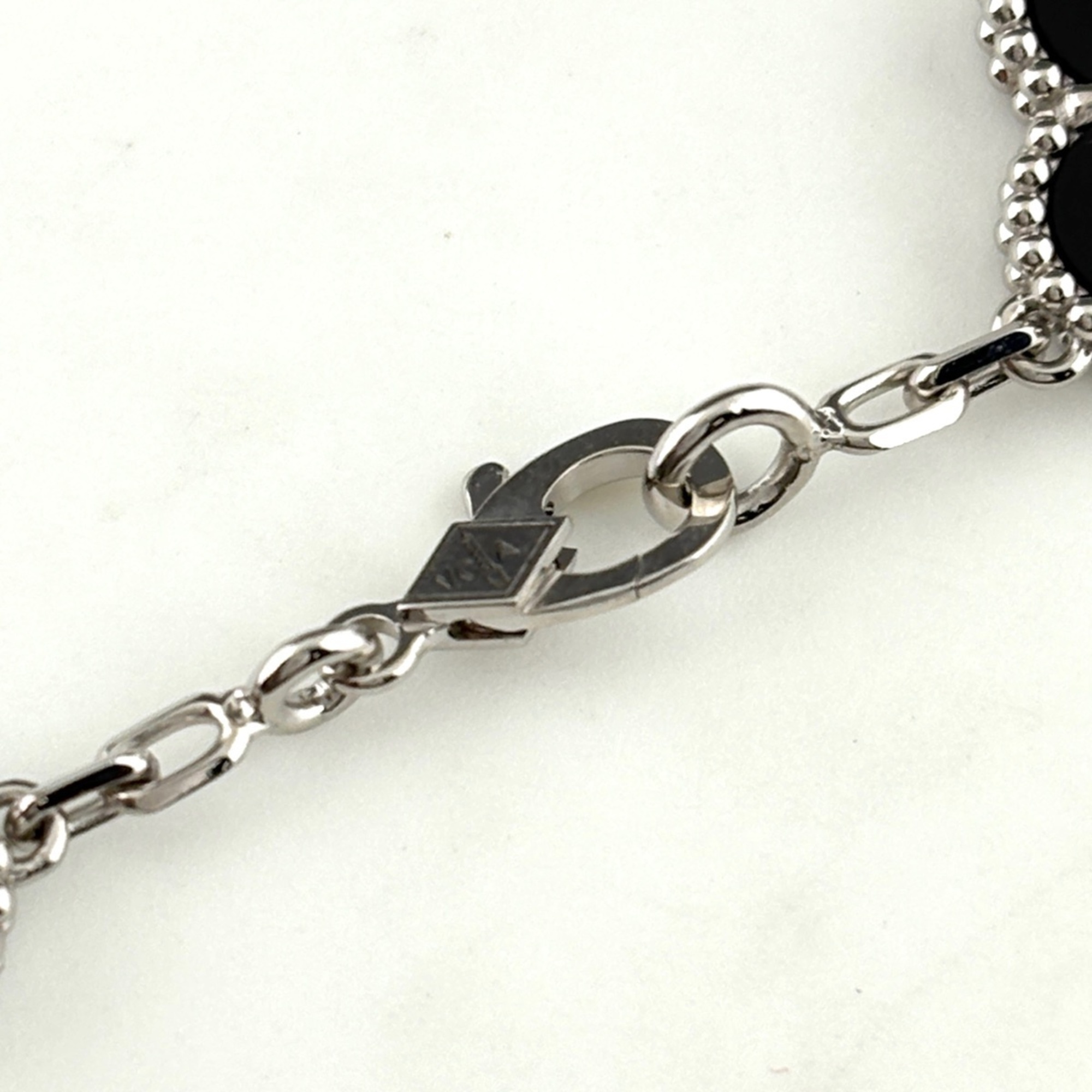 Van Cleef & Arpels Vintage Alhambra Onyx Diamond Bracelet RN0002266