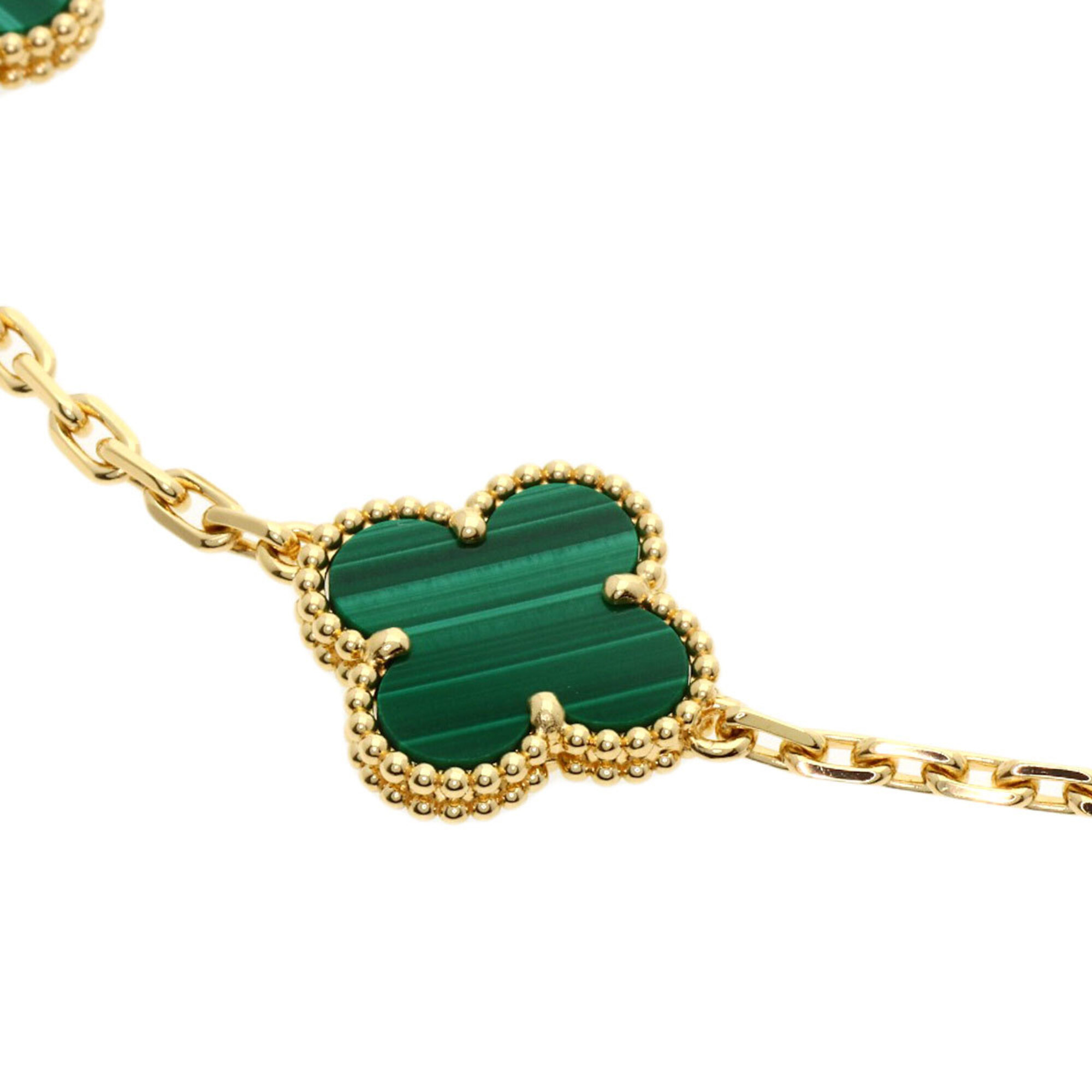 Van Cleef & Arpels Vintage Alhambra 5-Motif Malachite Bracelet RN0002294