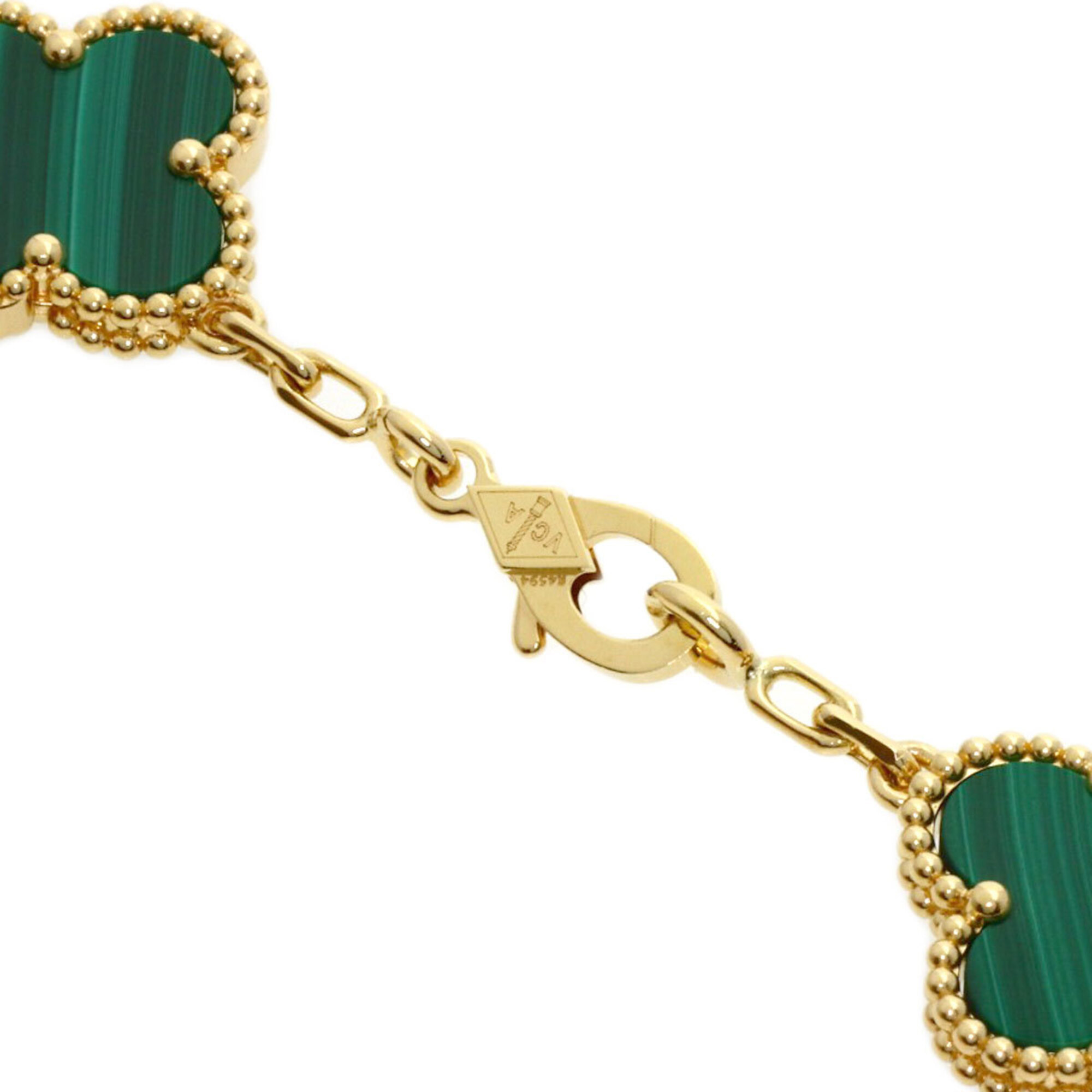 Van Cleef & Arpels Vintage Alhambra 5-Motif Malachite Bracelet RN0002294