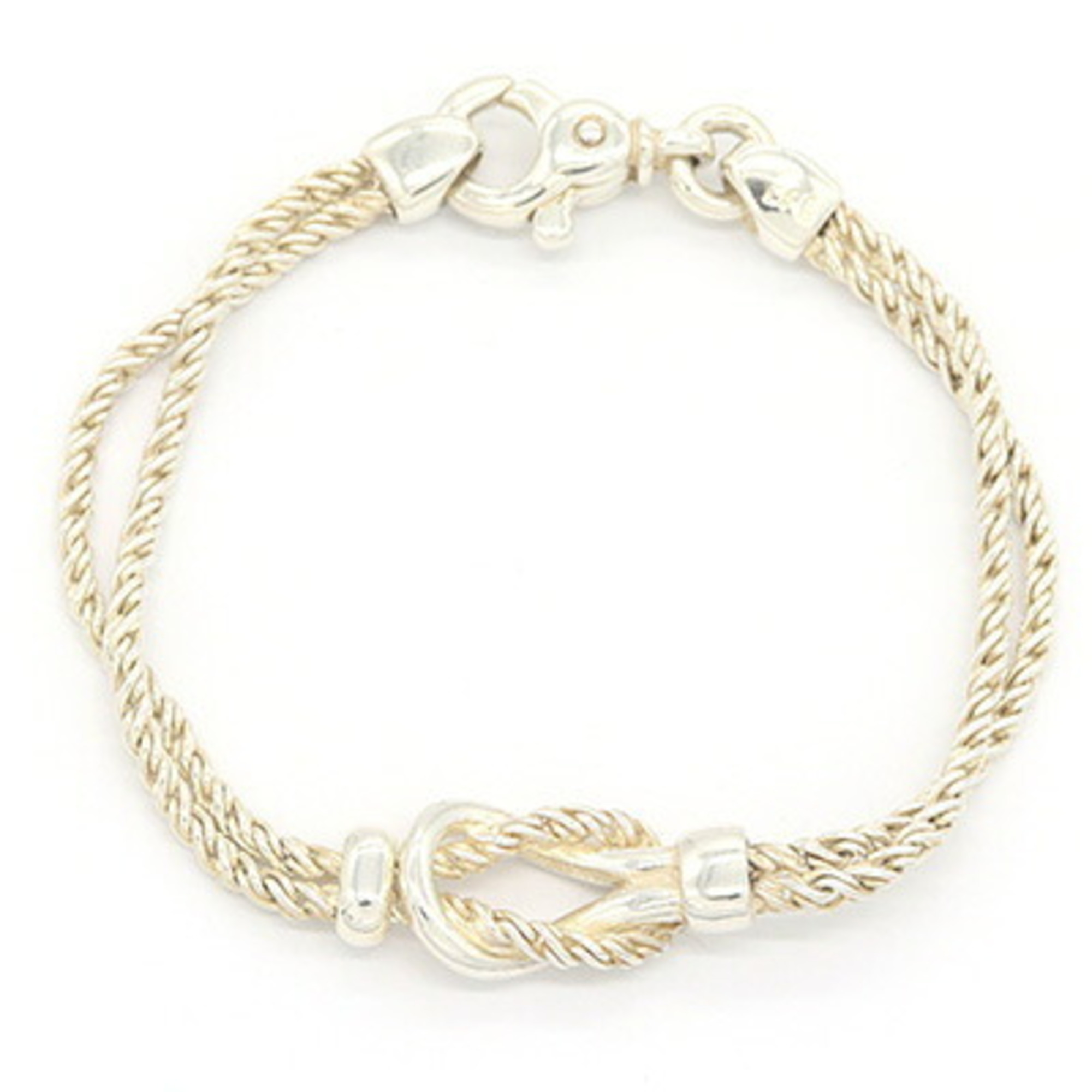Tiffany Center Knot Double Rope Sterling Silver Bangl RN0002317