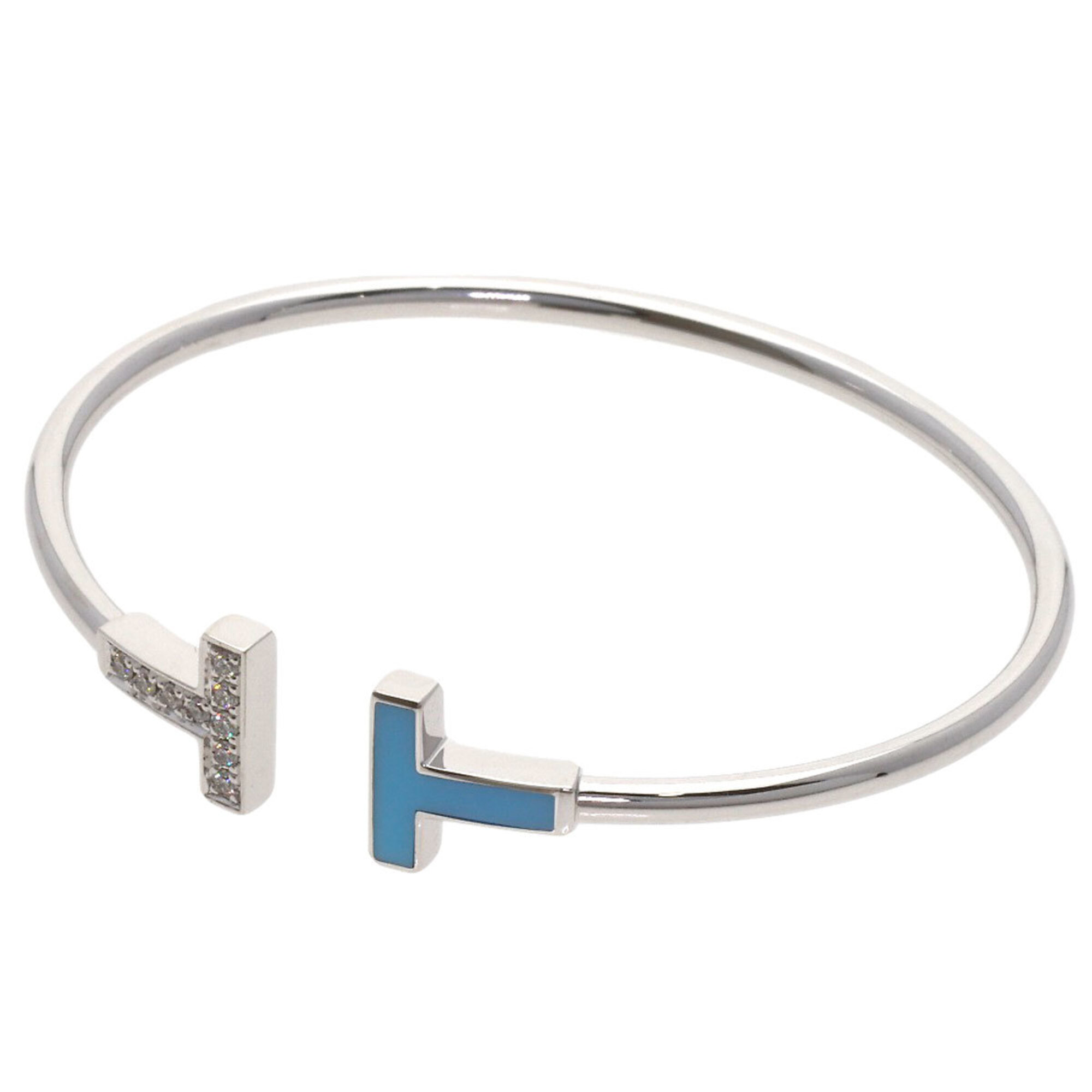 Tiffany T Wire Turquoise Diamond Bracelet RN0002444