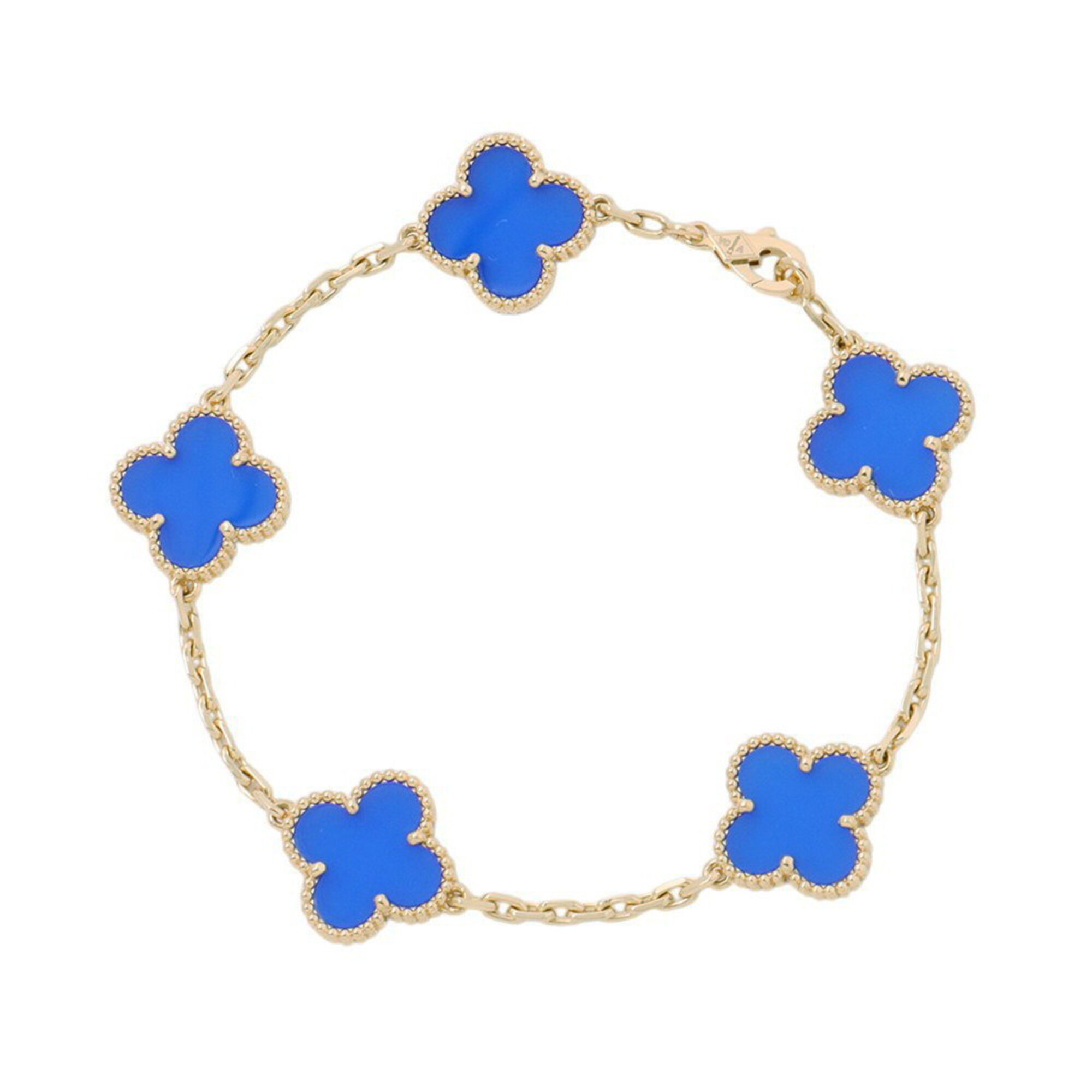 Van Cleef & Arpels Alhambra Bracelet, 5 Motifs, Blue Agate RN0002504