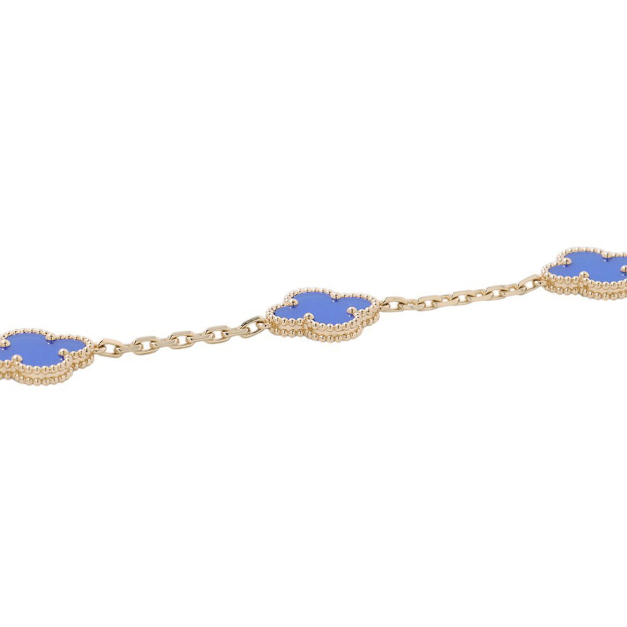 Van Cleef & Arpels Alhambra Bracelet, 5 Motifs, Blue Agate RN0002504
