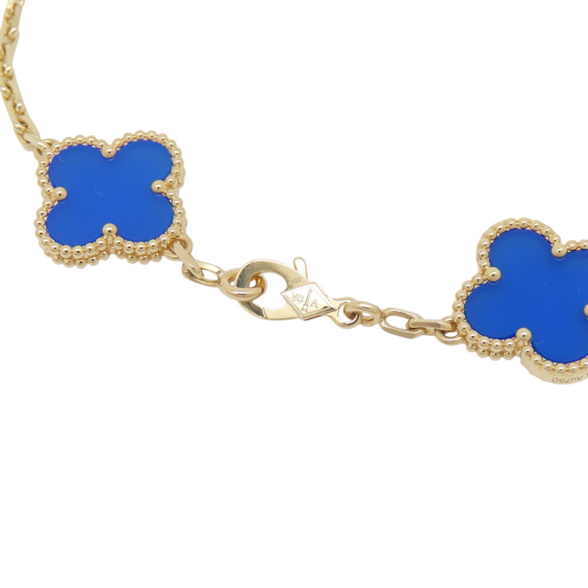 Van Cleef & Arpels Alhambra Bracelet, 5 Motifs, Blue Agate RN0002504