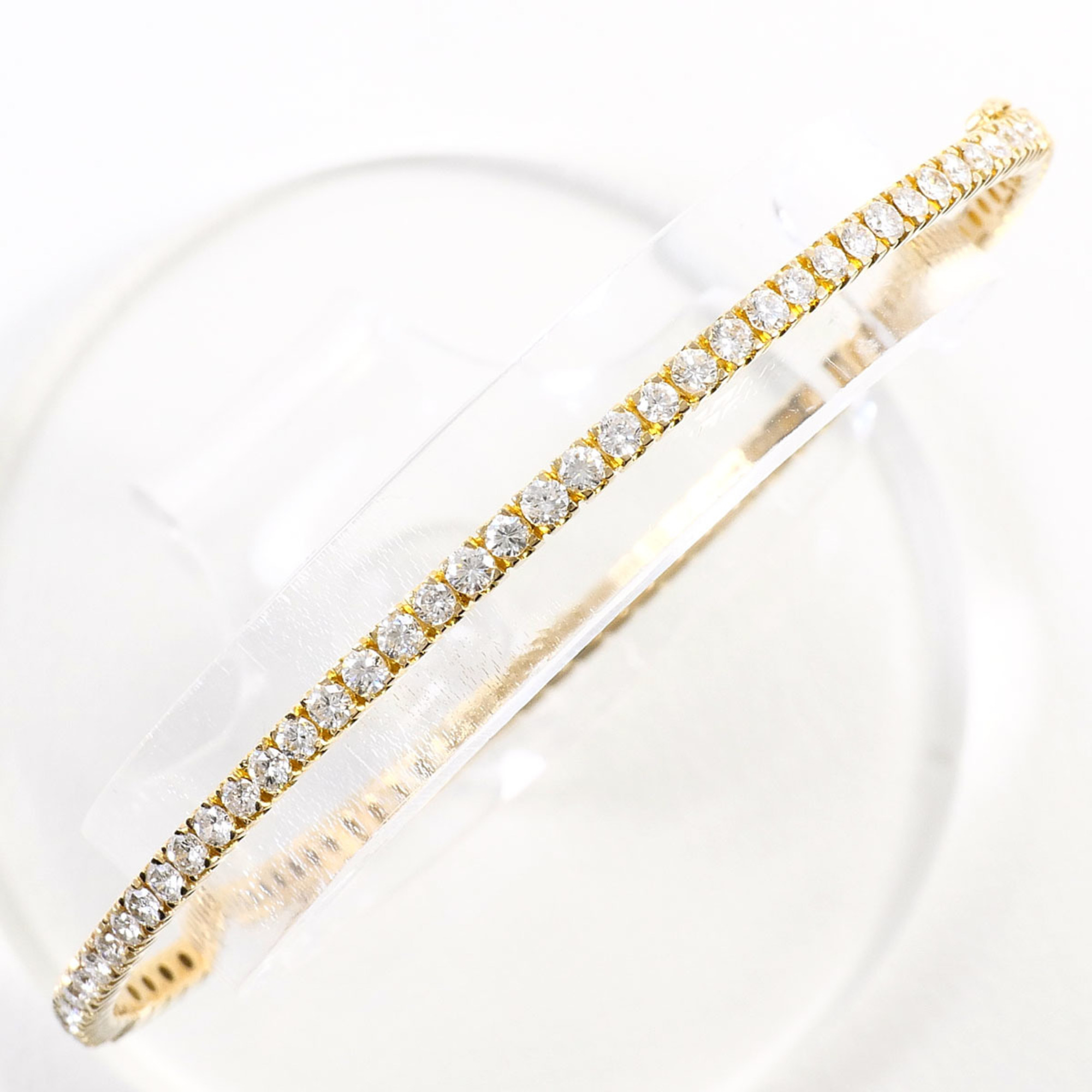 Unbranded K14 14K YG Yellow Gold Bangle with Diamond RN0002560