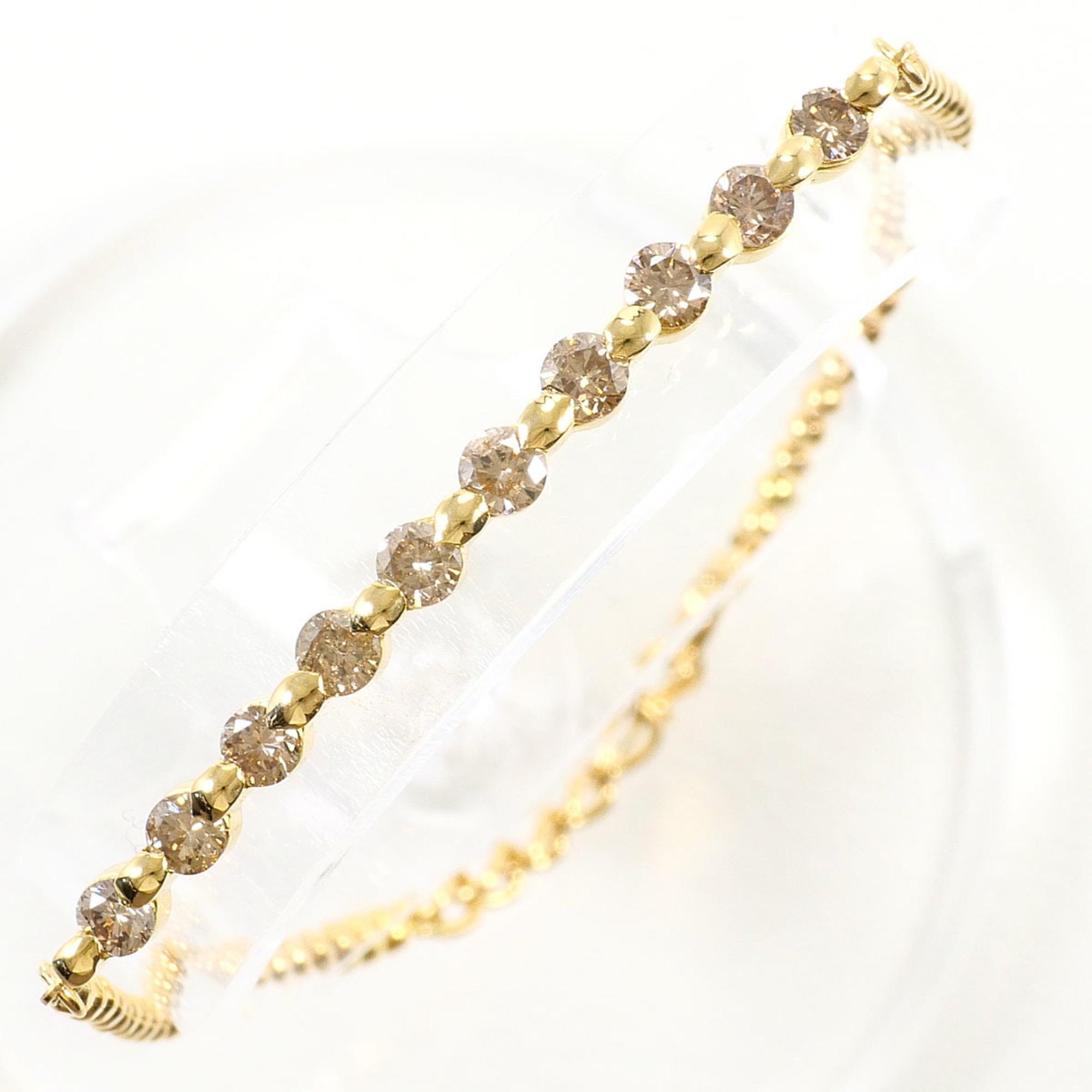 Unbranded 18K Yellow Gold Bracelet Brown Diamonds RN0002565