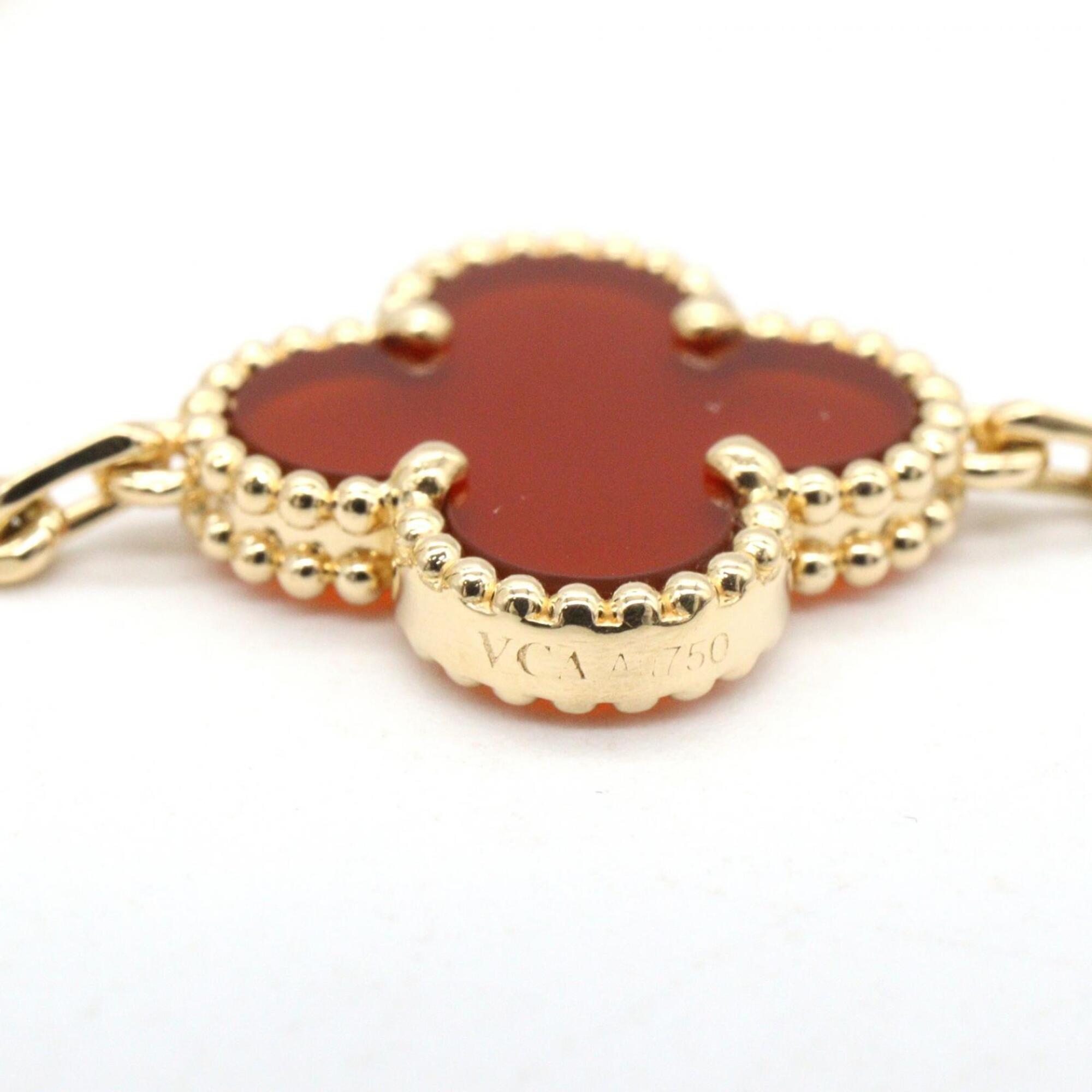 Van Cleef & Arpels Vintage Alhambra Carnelian 5-Motif Bracelet RN0002599