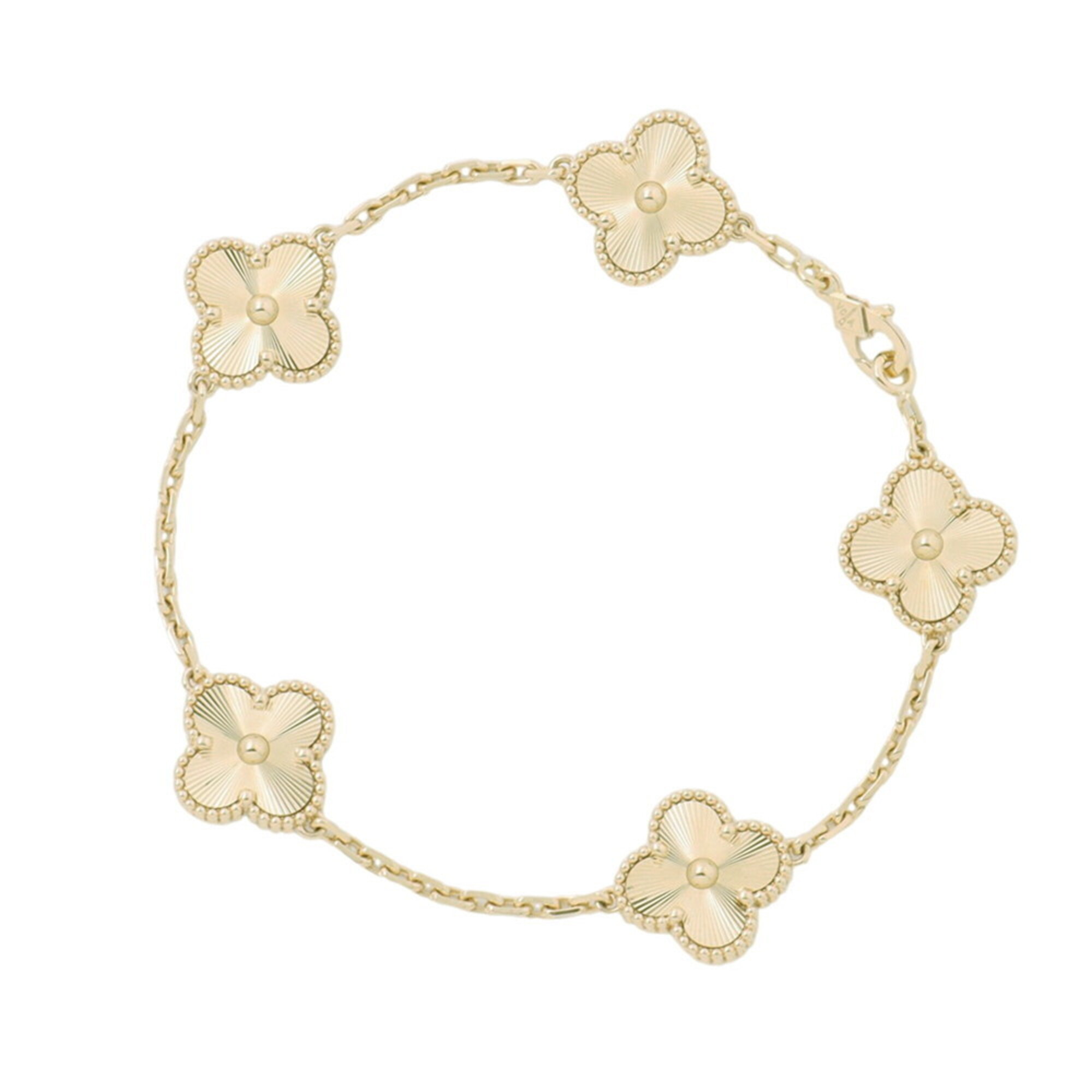 Van Cleef & Arpels Alhambra 5-Motif Guilloché Bracelet RN0002758