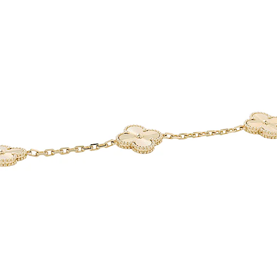 Van Cleef & Arpels Alhambra 5-Motif Guilloché Bracelet RN0002758 Van Cleef & Arpels Alhambra 5-Motif Guilloché Bracelet RN0002758