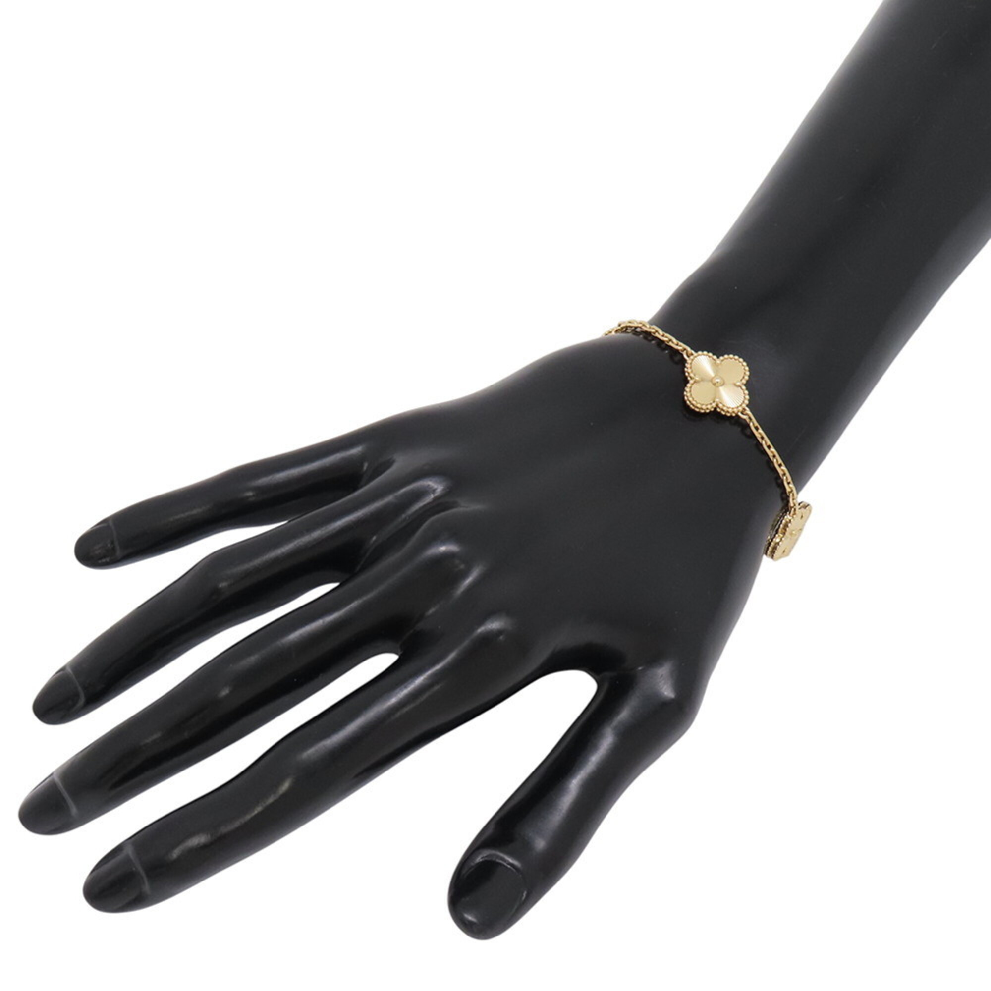 Van Cleef & Arpels Alhambra 5-Motif Guilloché Bracelet RN0002758