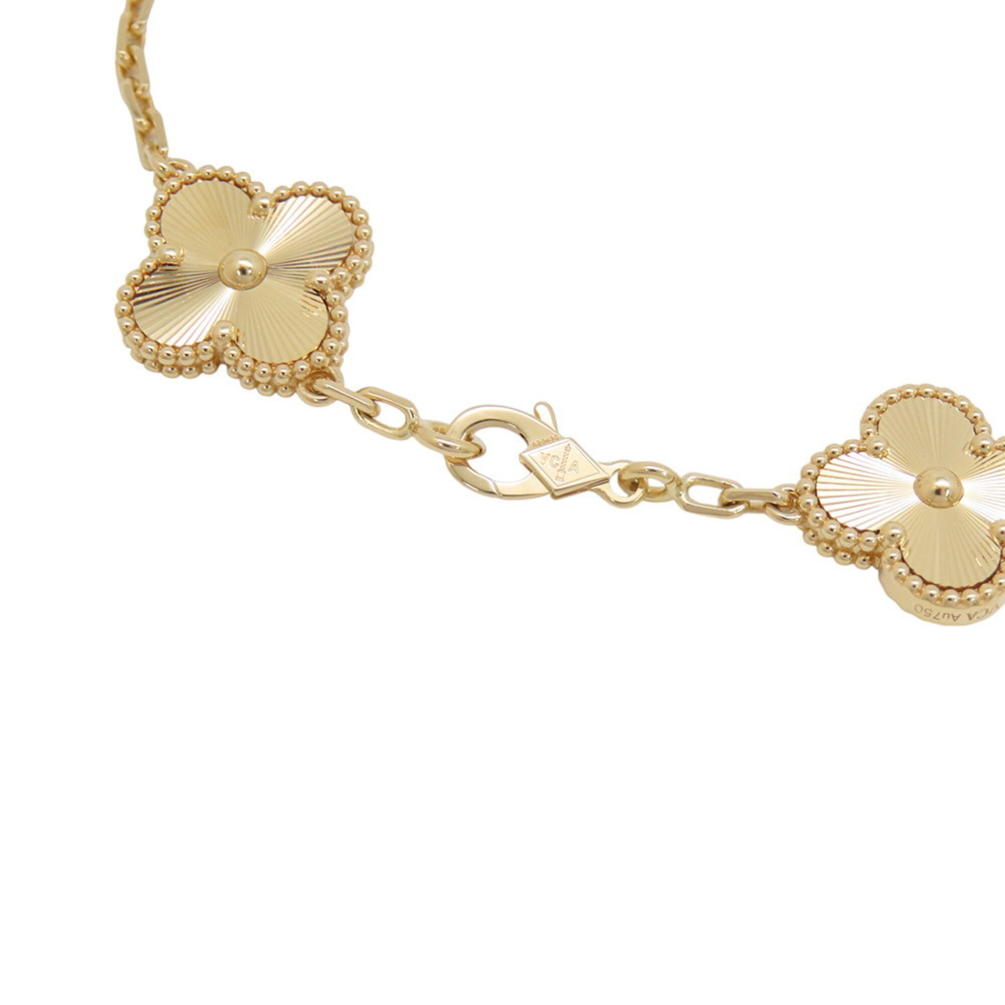 Van Cleef & Arpels Alhambra 5-Motif Guilloché Bracelet RN0002758
