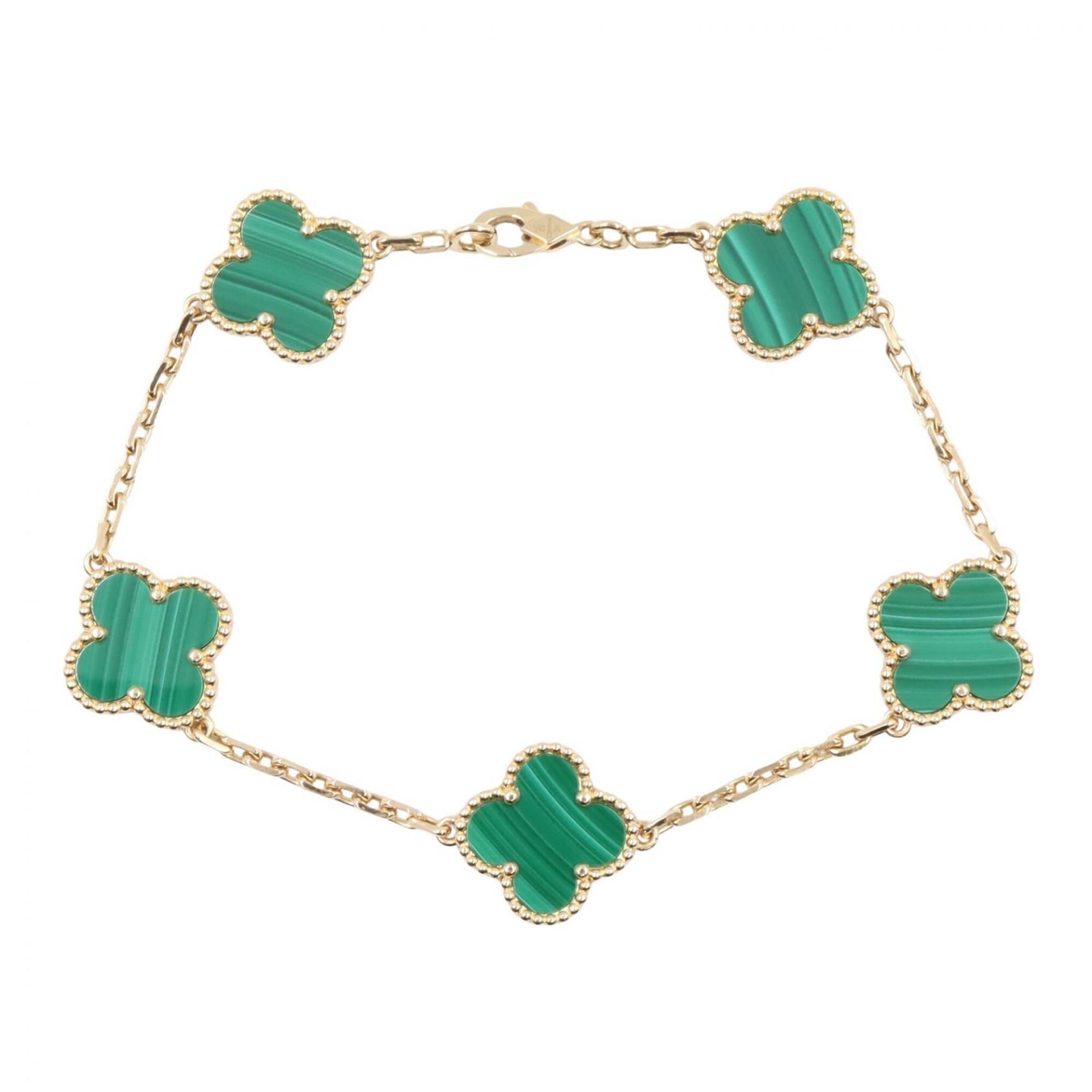 Van Cleef & Arpels Vintage Alhambra Malachite 5P Bracelet RN0002773
