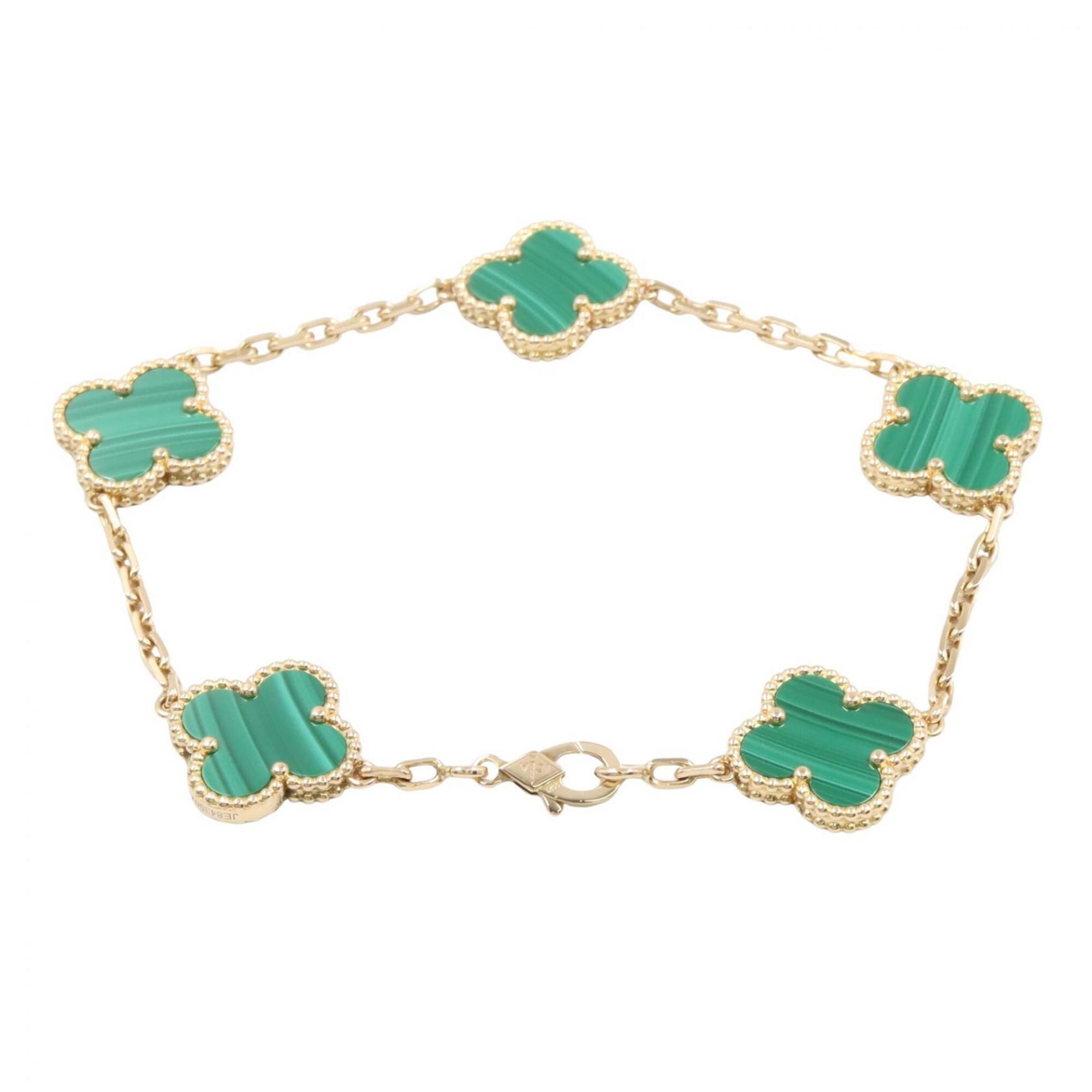 Van Cleef & Arpels Vintage Alhambra Malachite 5P Bracelet RN0002773
