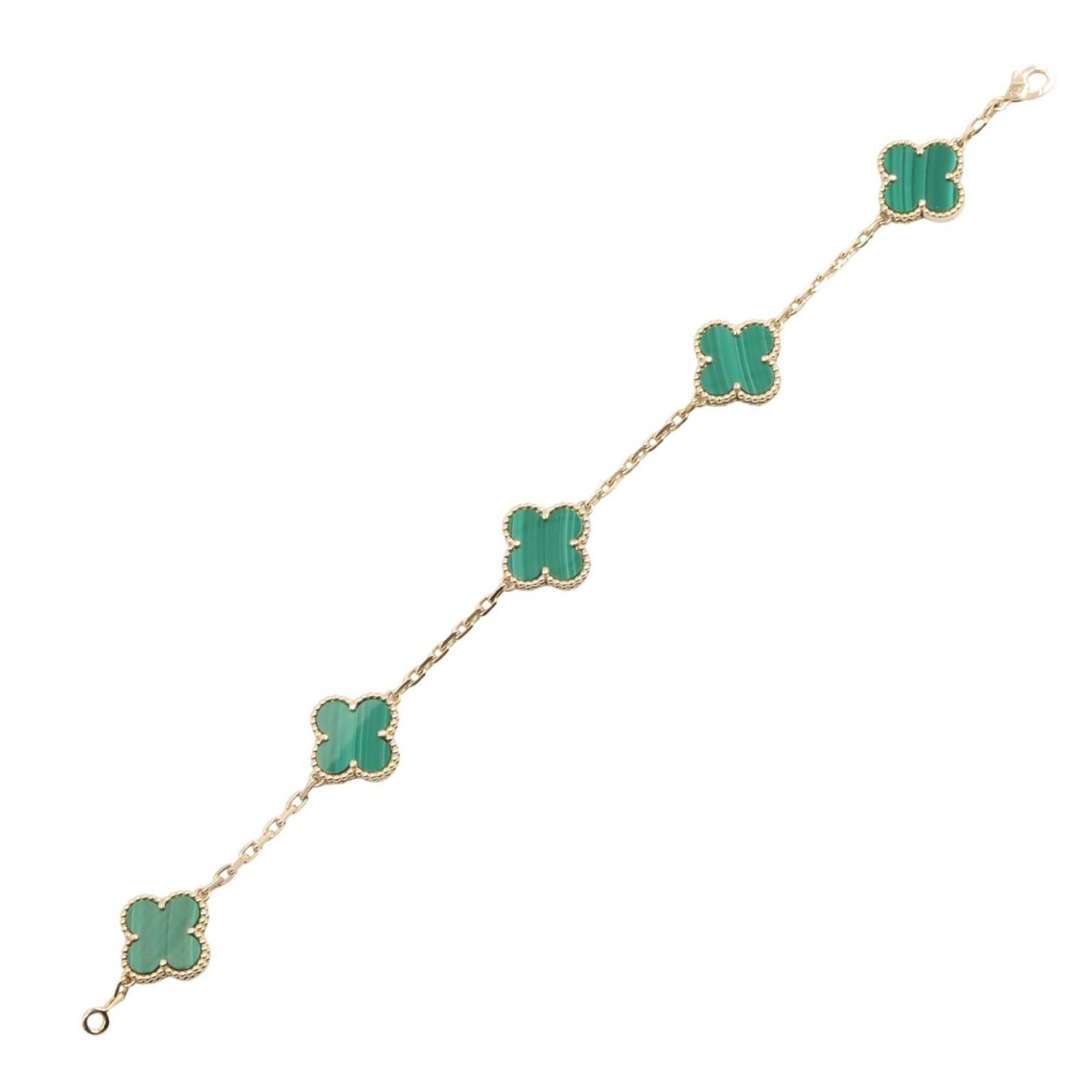 Van Cleef & Arpels Vintage Alhambra Malachite 5P Bracelet RN0002773