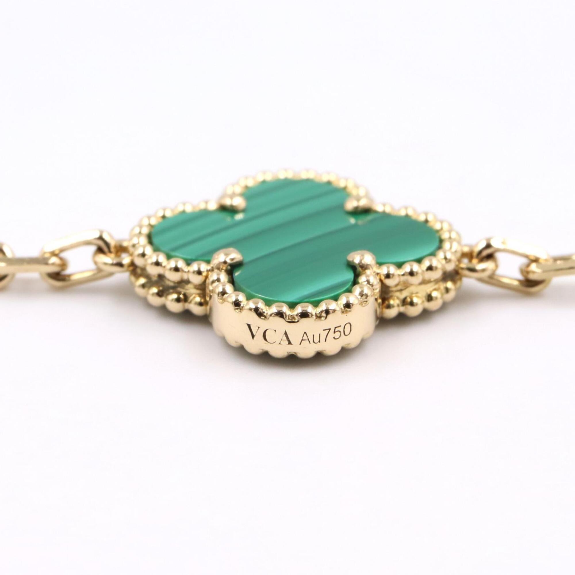 Van Cleef & Arpels Vintage Alhambra Malachite 5P Bracelet RN0002773