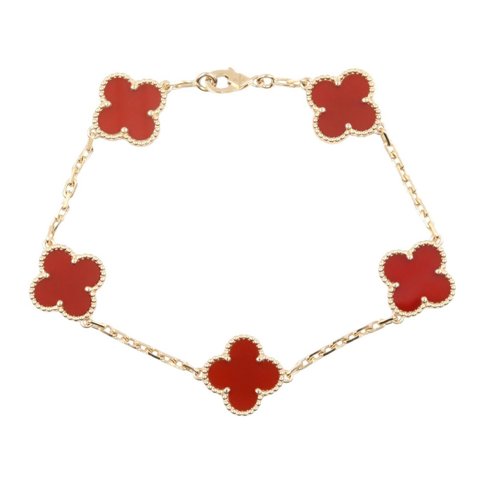 Van Cleef & Arpels Vintage Alhambra Carnelian 5P Bracelet RN0002828