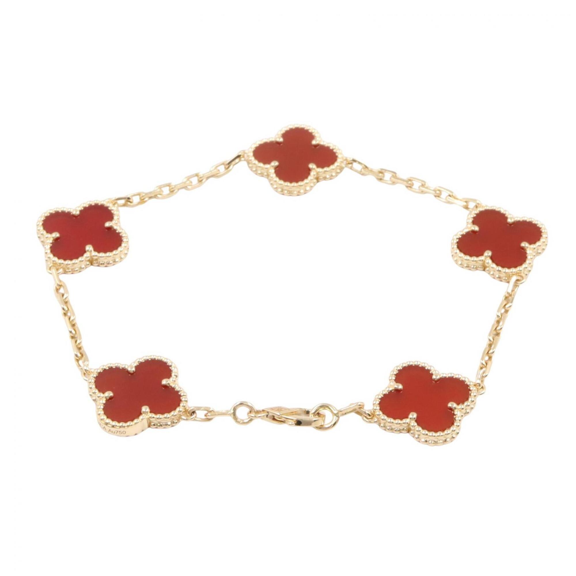 Van Cleef & Arpels Vintage Alhambra Carnelian 5P Bracelet RN0002828