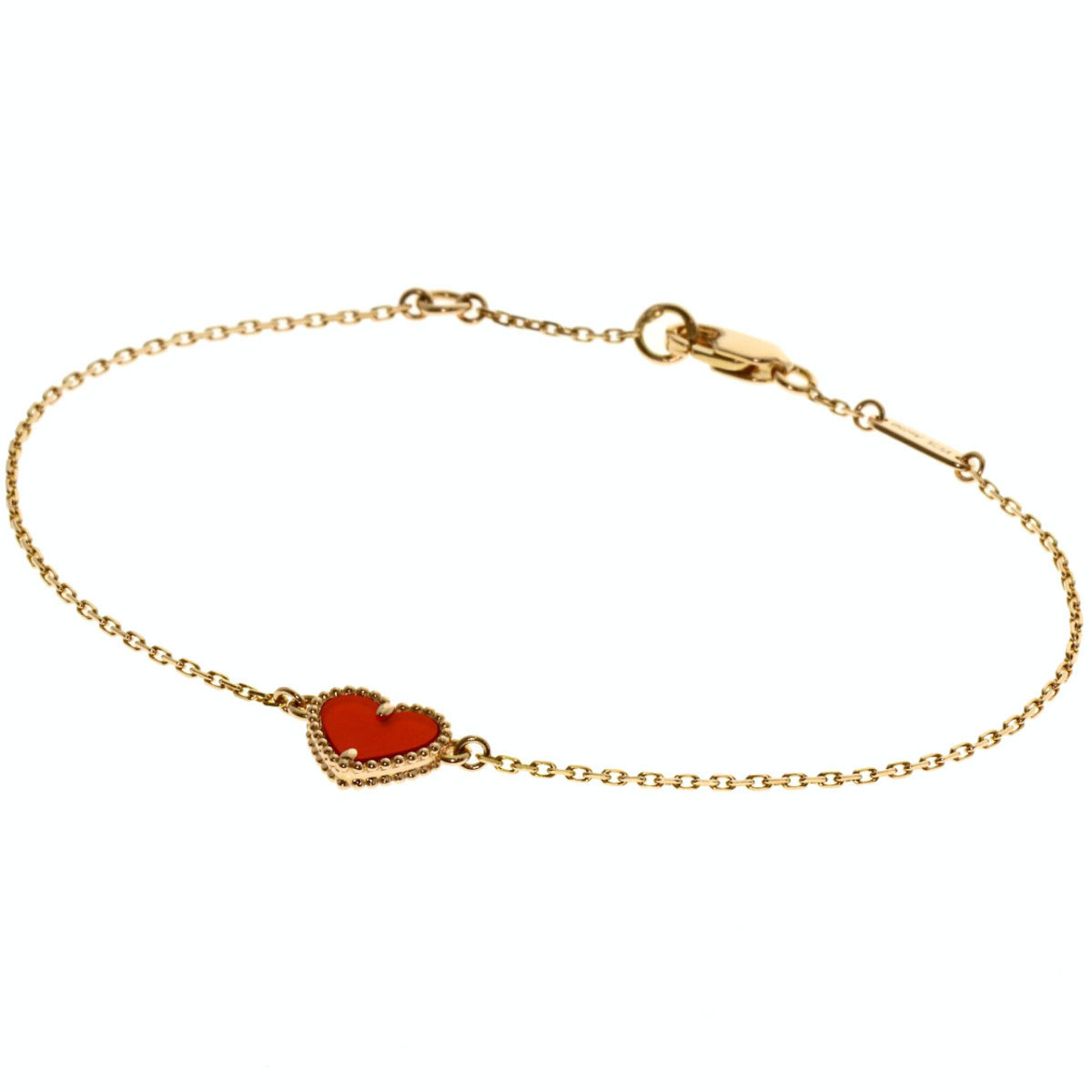 Van Cleef & Arpels Sweet Alhambra Heart Carnelian Bracelet RN0002843