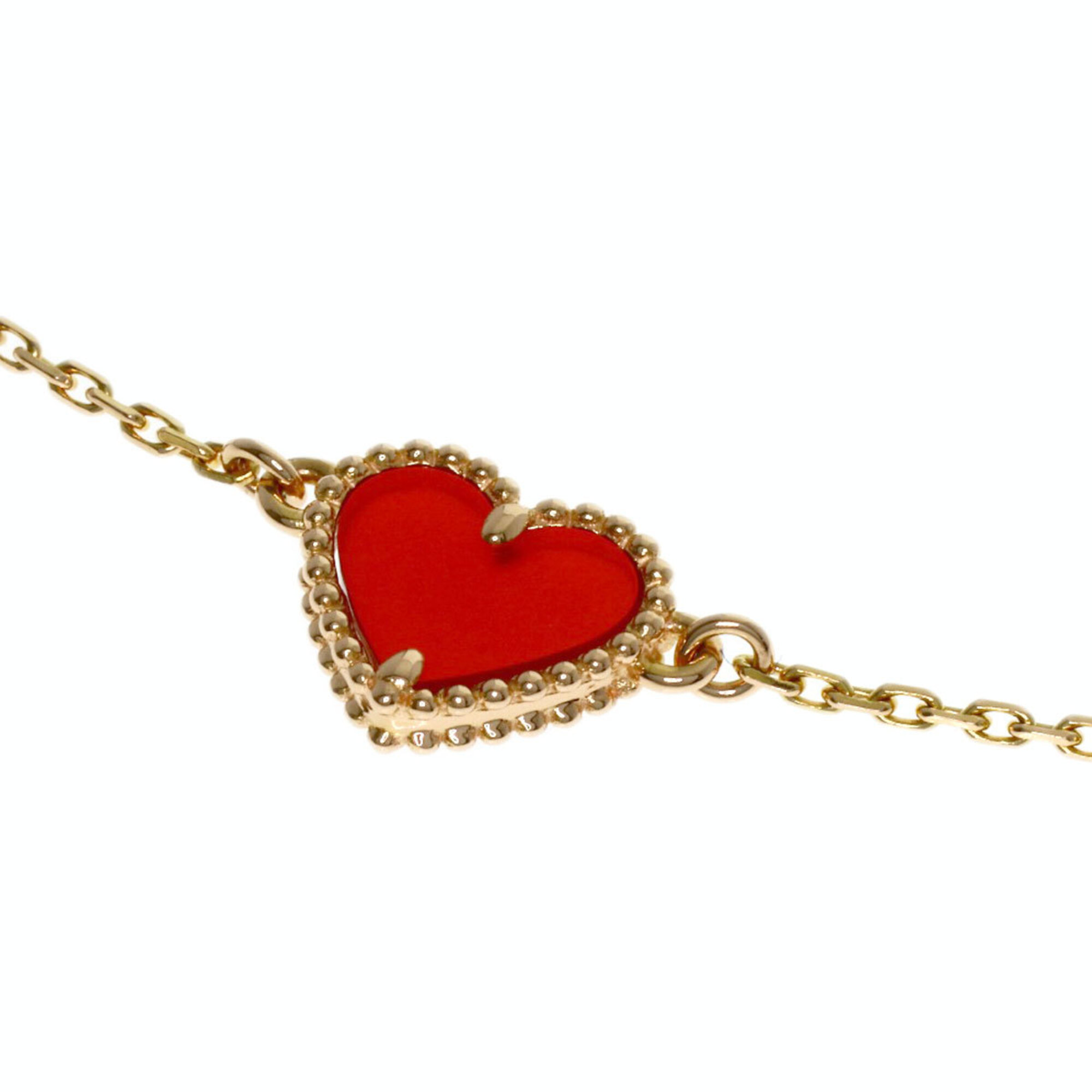 Van Cleef & Arpels Sweet Alhambra Heart Carnelian Bracelet RN0002843