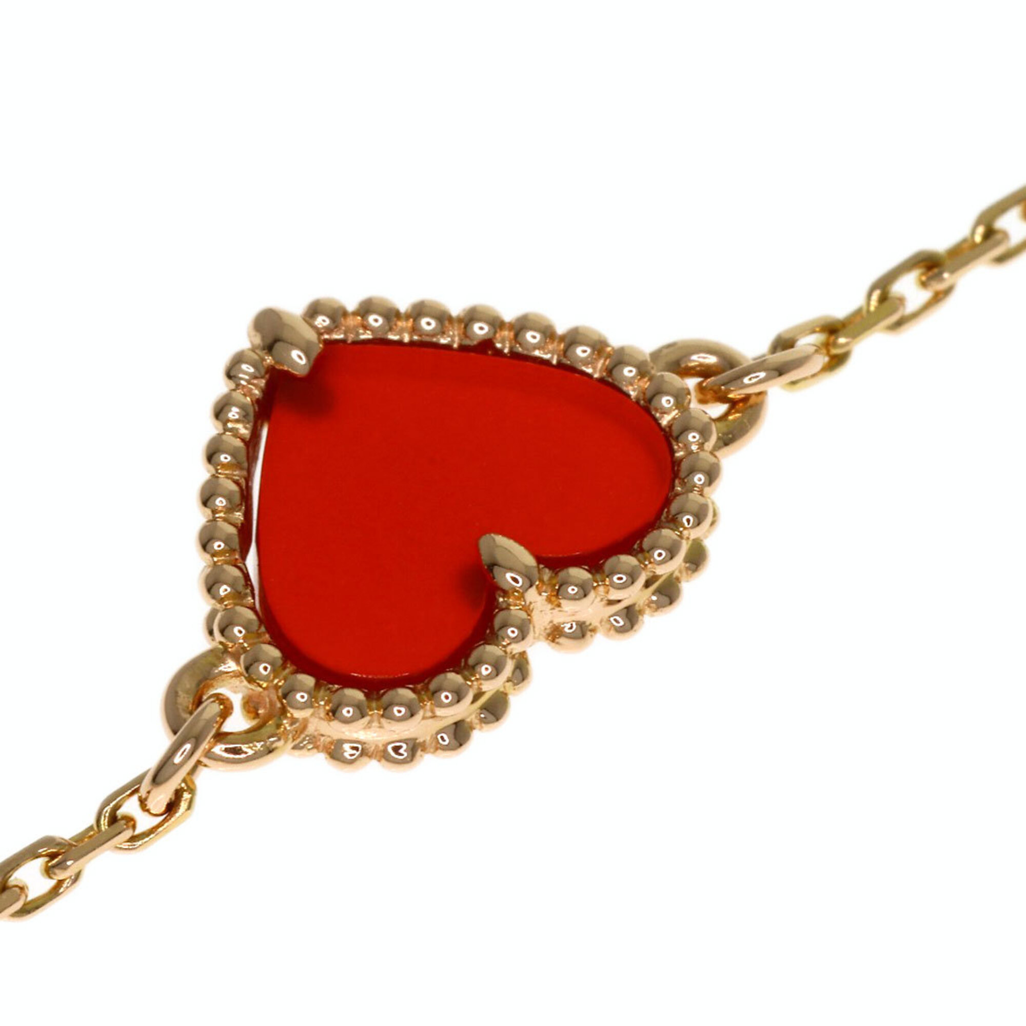 Van Cleef & Arpels Sweet Alhambra Heart Carnelian Bracelet RN0002843