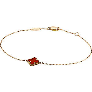 Van Cleef & Arpels Sweet Alhambra Carnelian Bracelet RN0002845 Van Cleef & Arpels Sweet Alhambra Carnelian Bracelet RN0002845