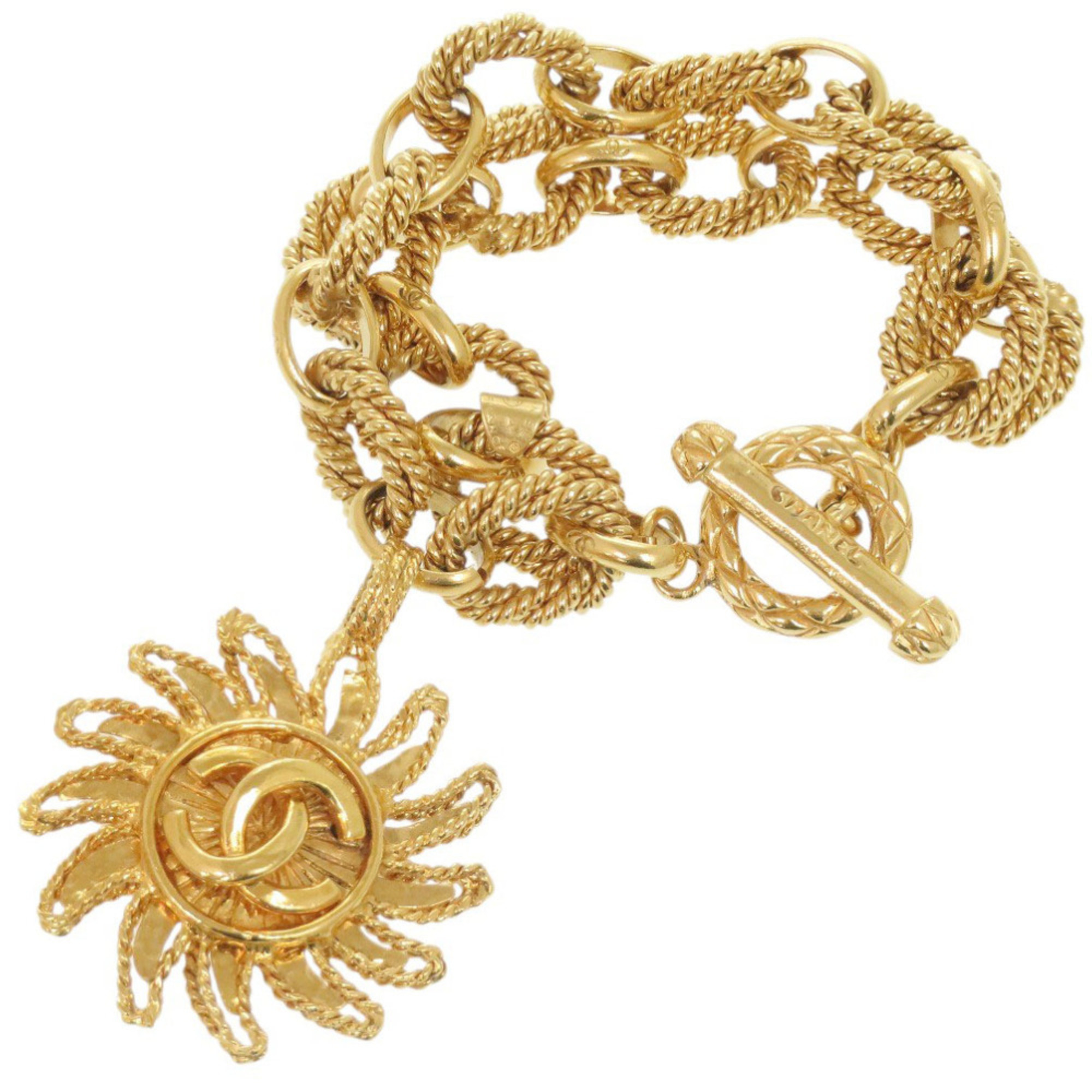 Chanel Chanel Coco Mark Sun Motif GP Gold Bracelet RN0002897