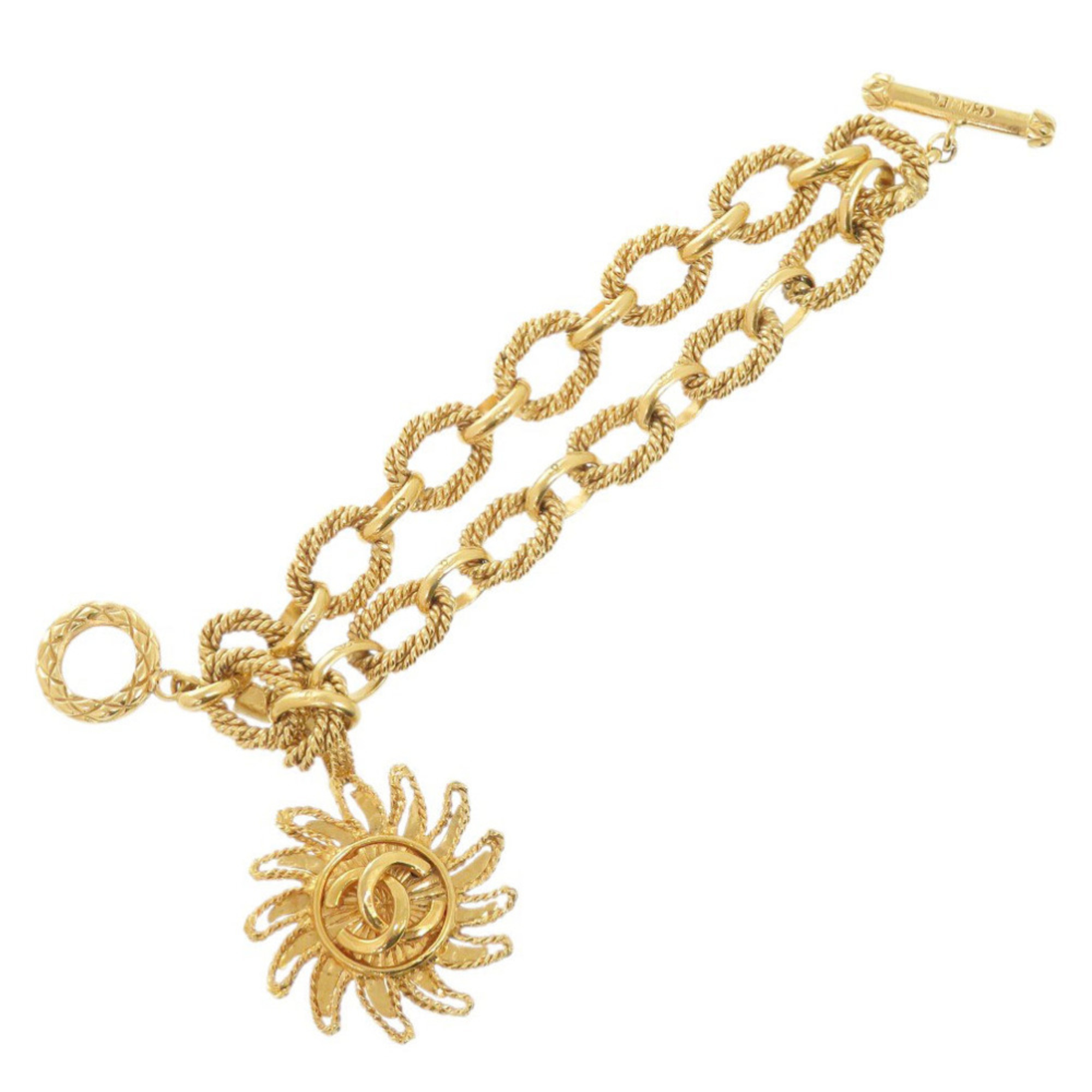 Chanel Chanel Coco Mark Sun Motif GP Gold Bracelet RN0002897