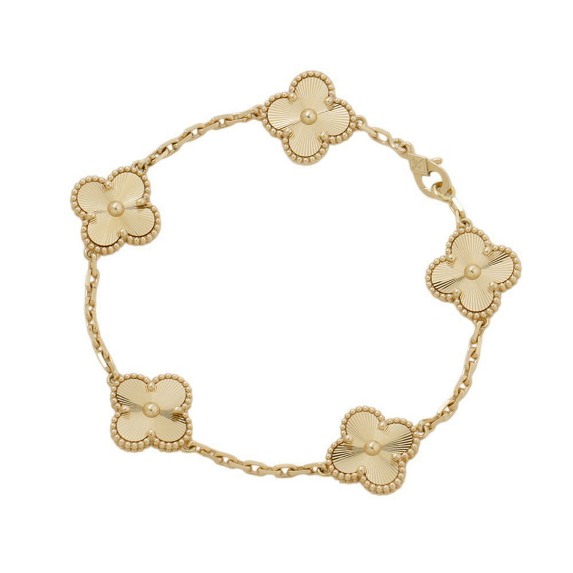 Van Cleef & Arpels Alhambra 5-Motif Guilloché Bracelet RN0002906