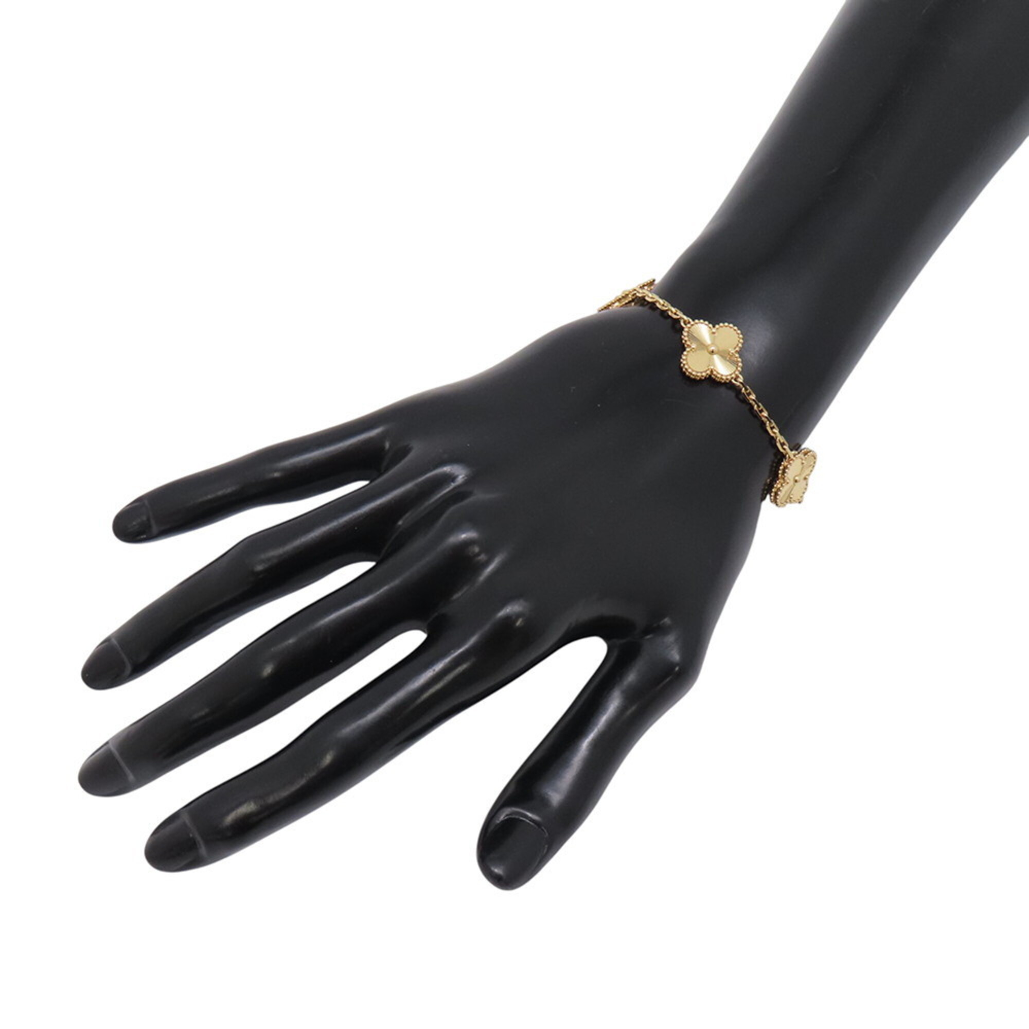 Van Cleef & Arpels Alhambra 5-Motif Guilloché Bracelet RN0002906