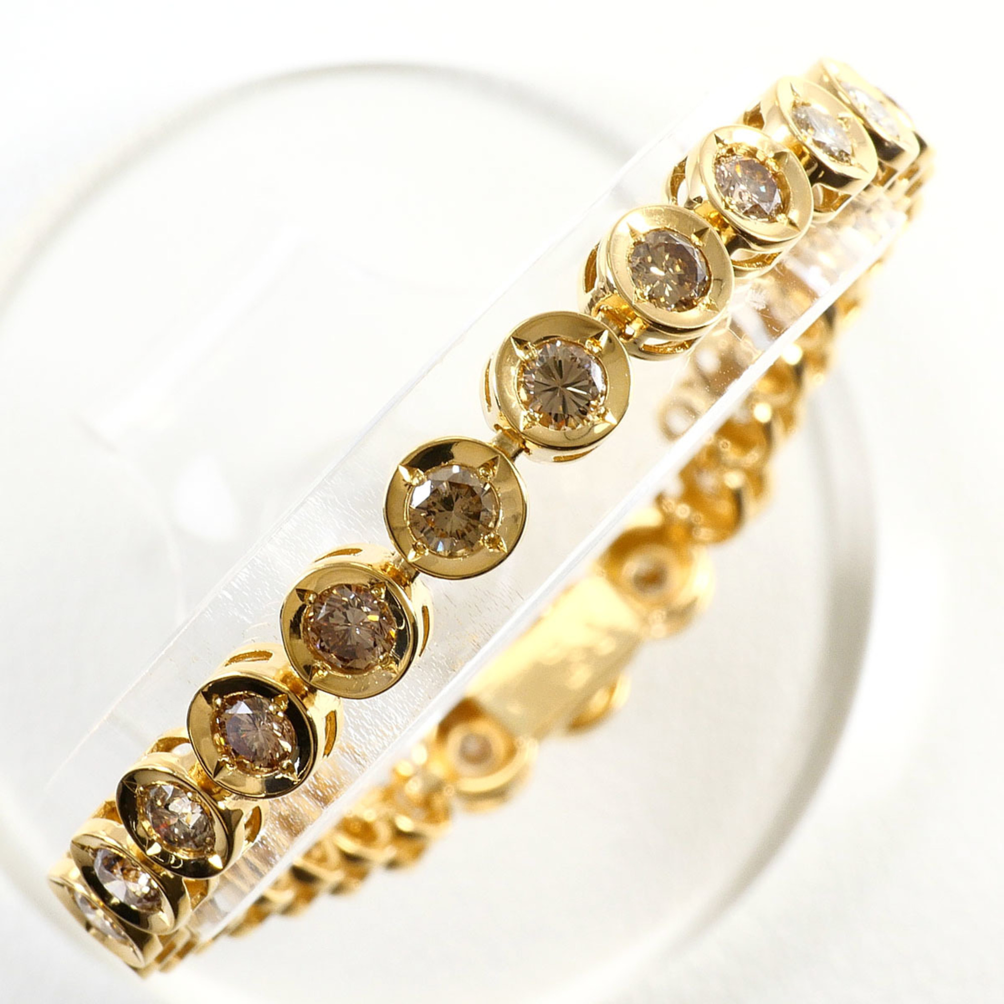 Unbranded 18K Yellow Gold Bracelet Brown Diamonds 5.0ct RN0002936