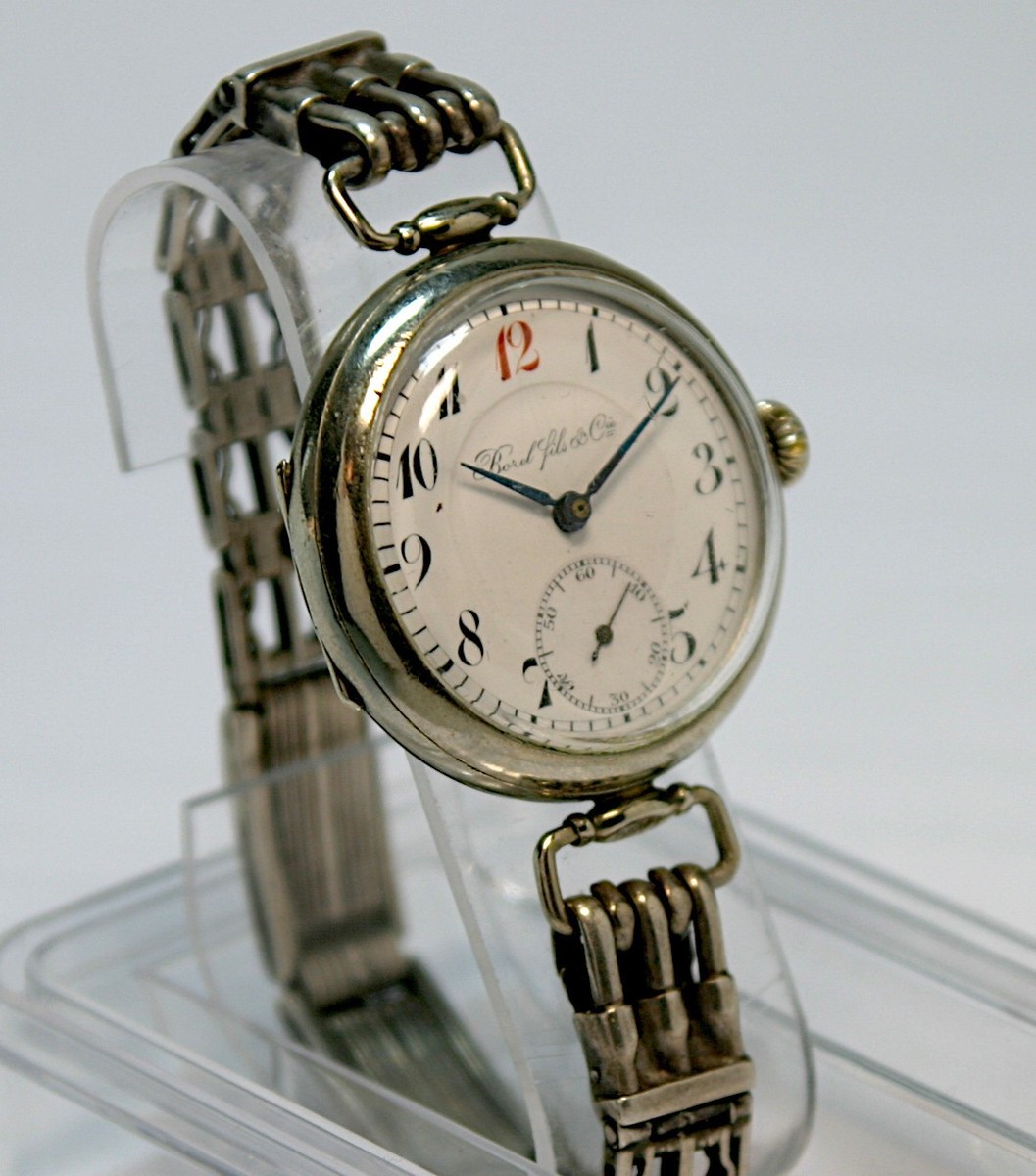 Borel & fils Swiss & fils Swiss frühe Armbanduhr Silber für ru 1918