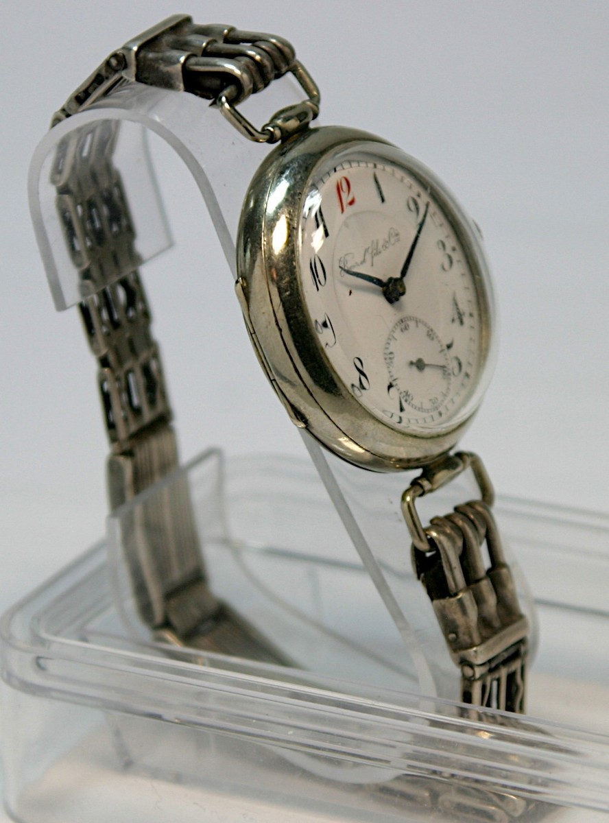 Borel & fils Swiss & fils Swiss frühe Armbanduhr Silber für ru 1918