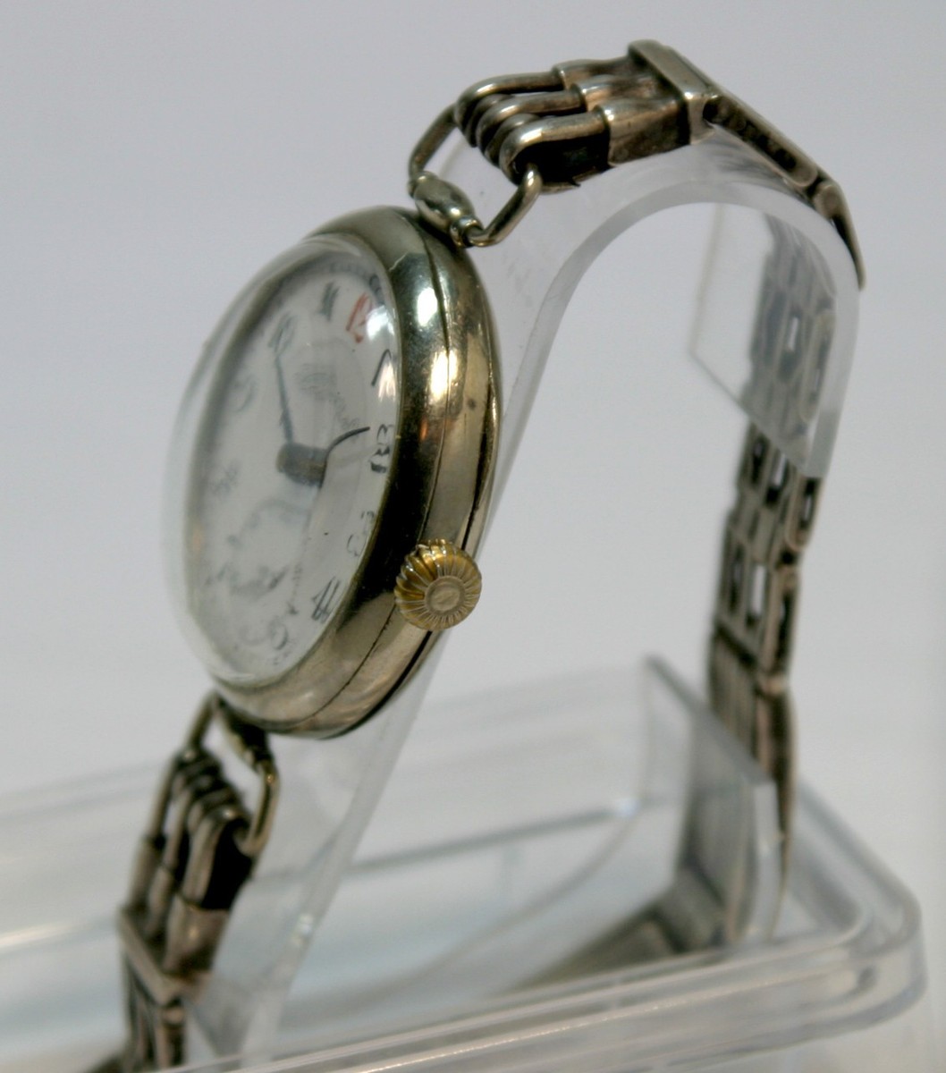 Borel & fils Swiss & fils Swiss frühe Armbanduhr Silber für ru 1918