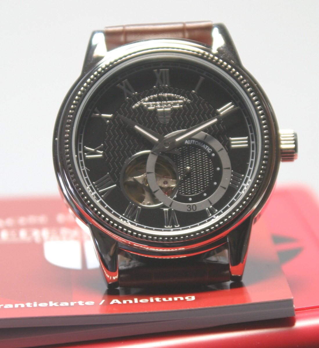 Riedenschild Automatik schwarz offenes Federhaus RS7607-02