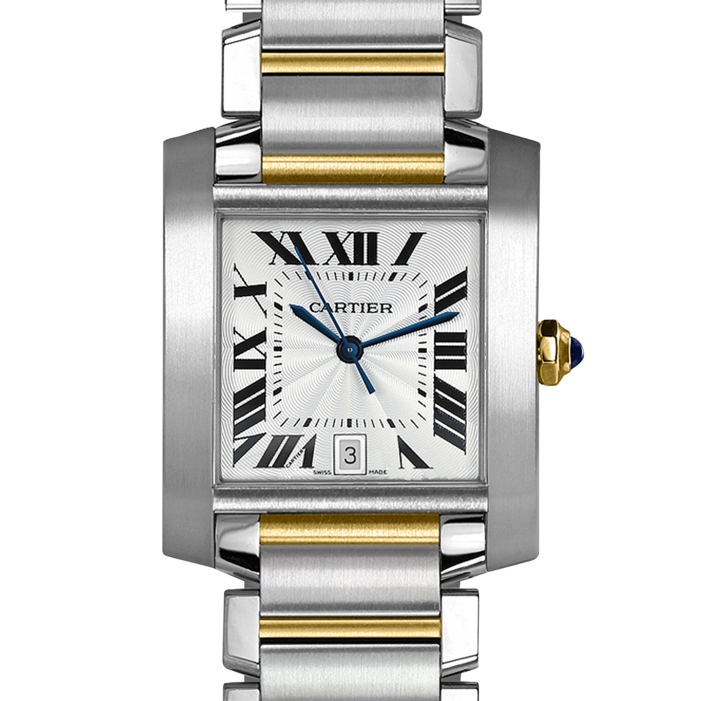 cartier steel french tank ladies watch