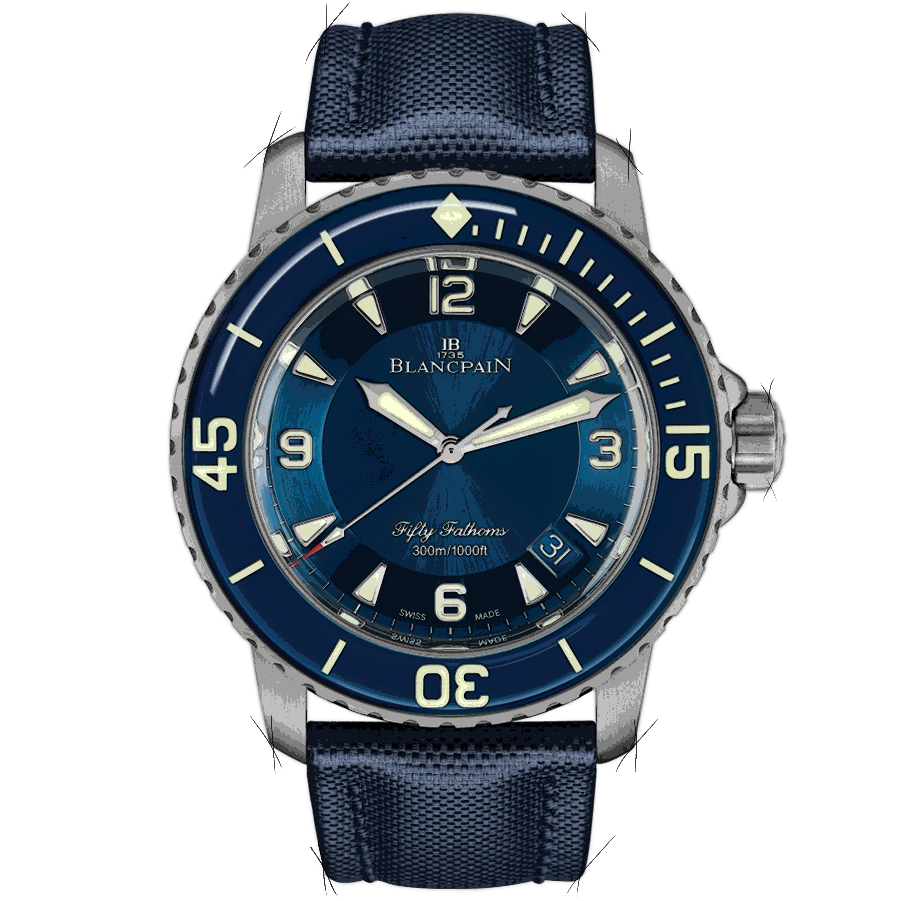 Blancpain Fifty Fathoms 5015-12B40-O52A In Titanium | CHRONEXT