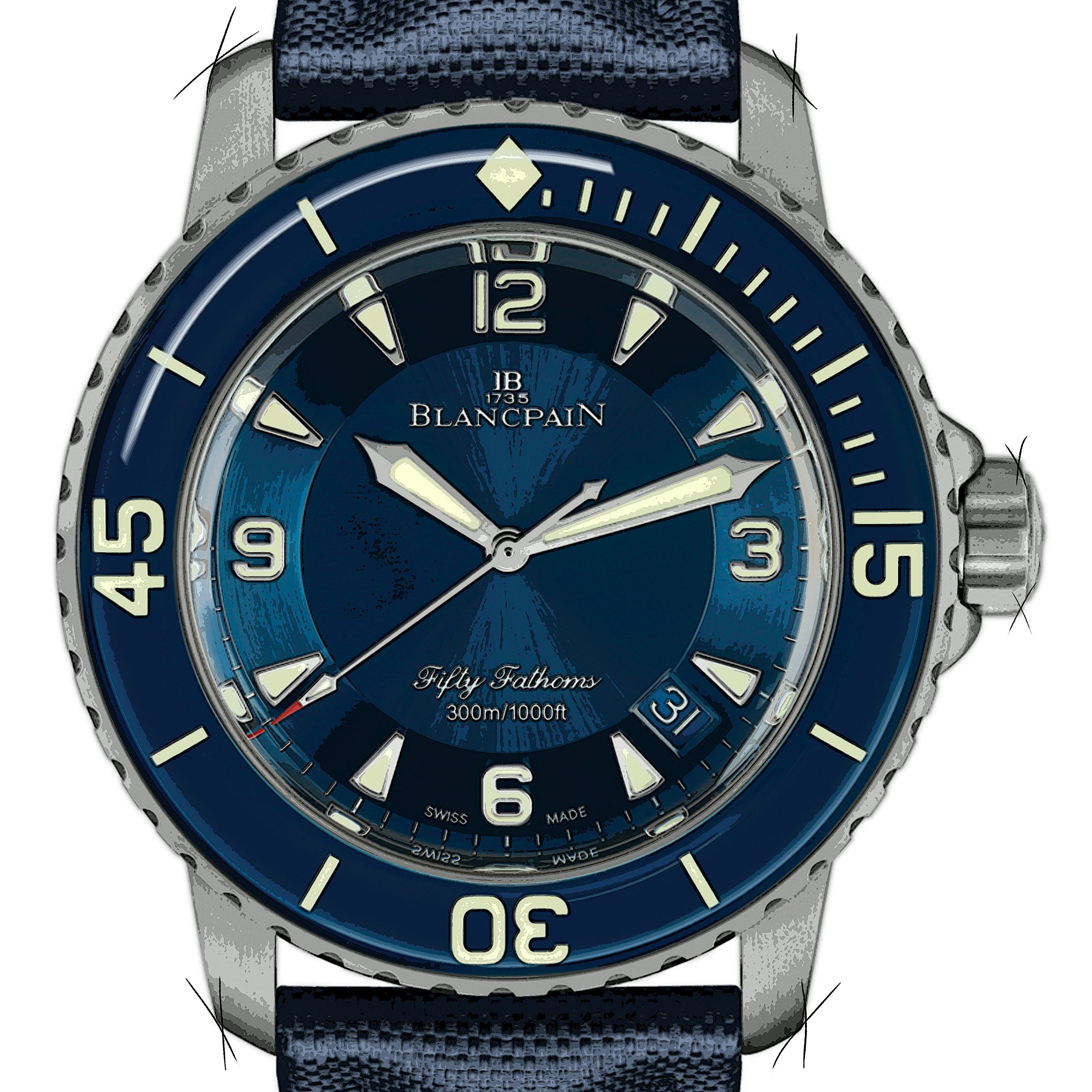Blancpain Fifty Fathoms 5015 12B40 O52A in Titan CHRONEXT